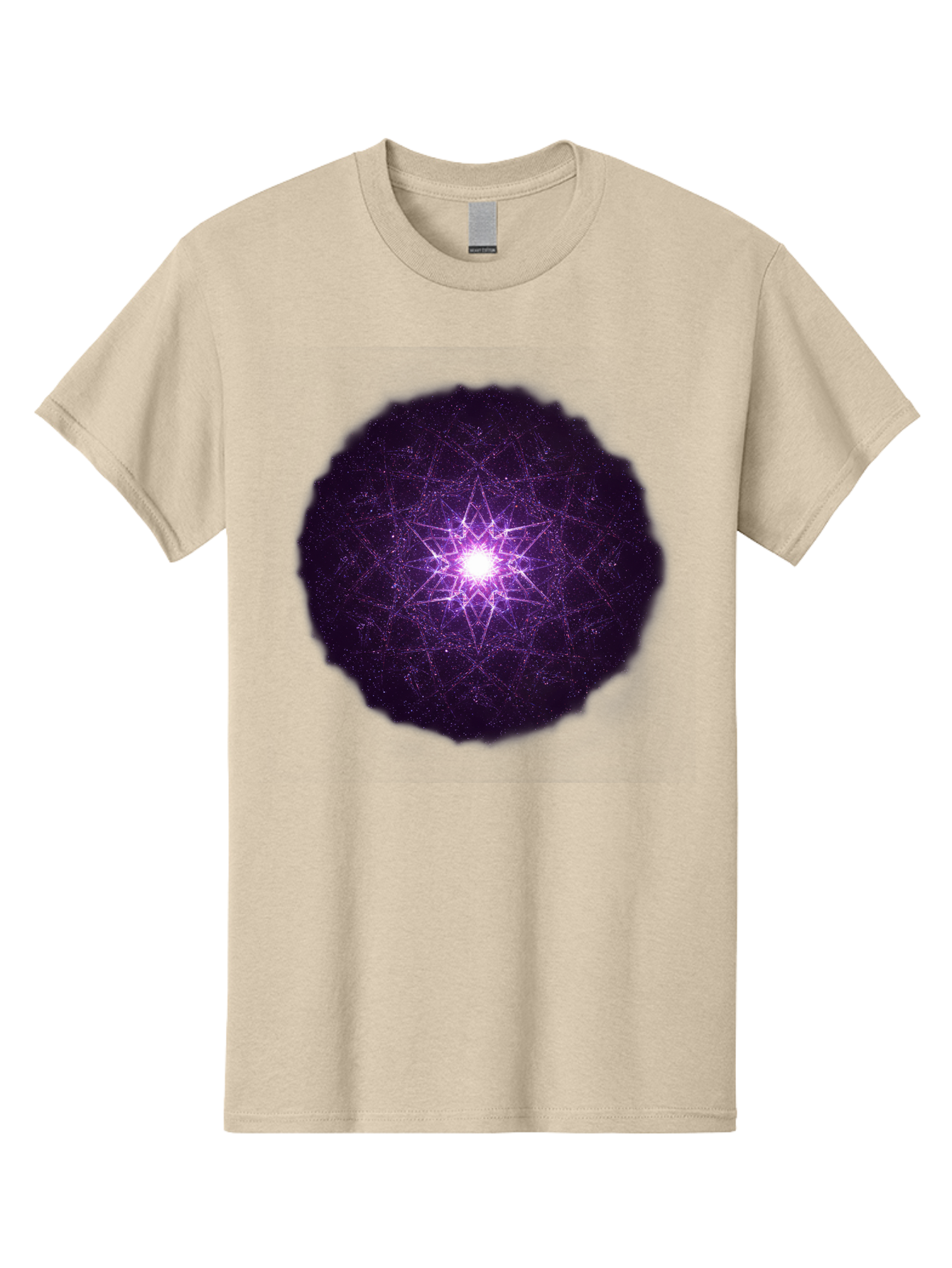 Purple-Star Men'S Graphic Tee, 100% Cotton, Comfortable Casual Summer Wear, Machine Washable, Sacred Geometry, Purple Star, Mystical Symbol, Spiritual Pattern, Geometric Shape, Celestial Body, Starburst, Mandala, Abstract Art, Cosmic Energy Bad467