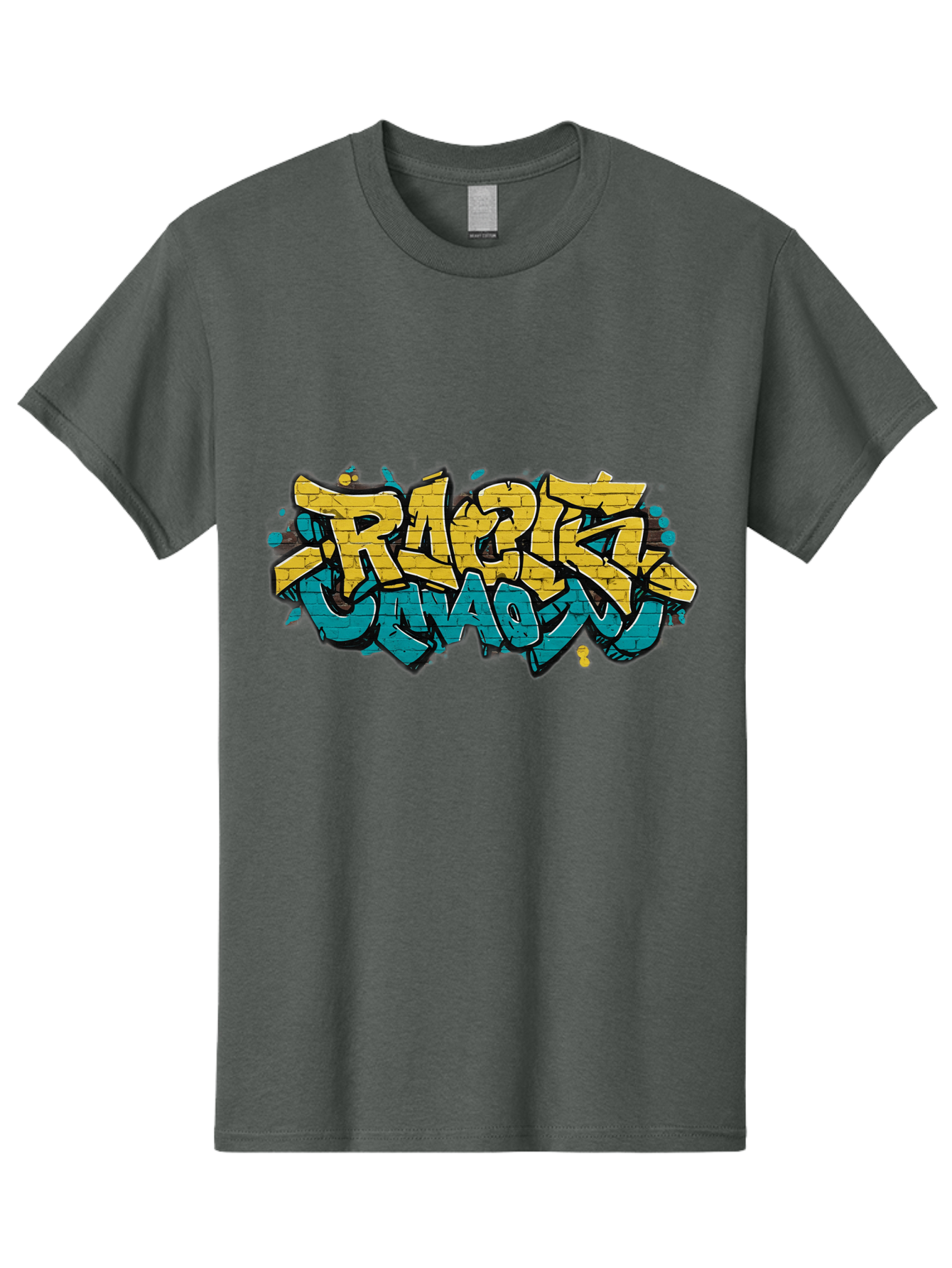 Raptz-Clan Men'S Graphic Tee, 100% Cotton, Comfortable Casual Summer Wear, Machine Washable, Street Art, Graffiti Style, Bold Typography, Vibrant Colors, Razk Unadon, Urban Art, Stylized Font, Cool Graphics, Artistic Expression Bad471