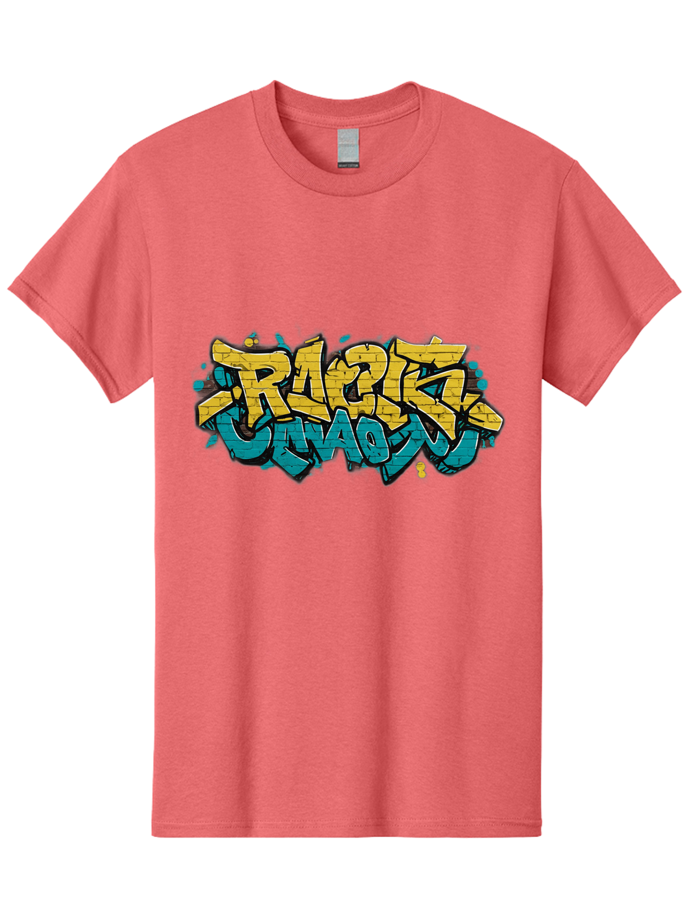 Raptz-Clan Men'S Graphic Tee, 100% Cotton, Comfortable Casual Summer Wear, Machine Washable, Street Art, Graffiti Style, Bold Typography, Vibrant Colors, Razk Unadon, Urban Art, Stylized Font, Cool Graphics, Artistic Expression Bad471