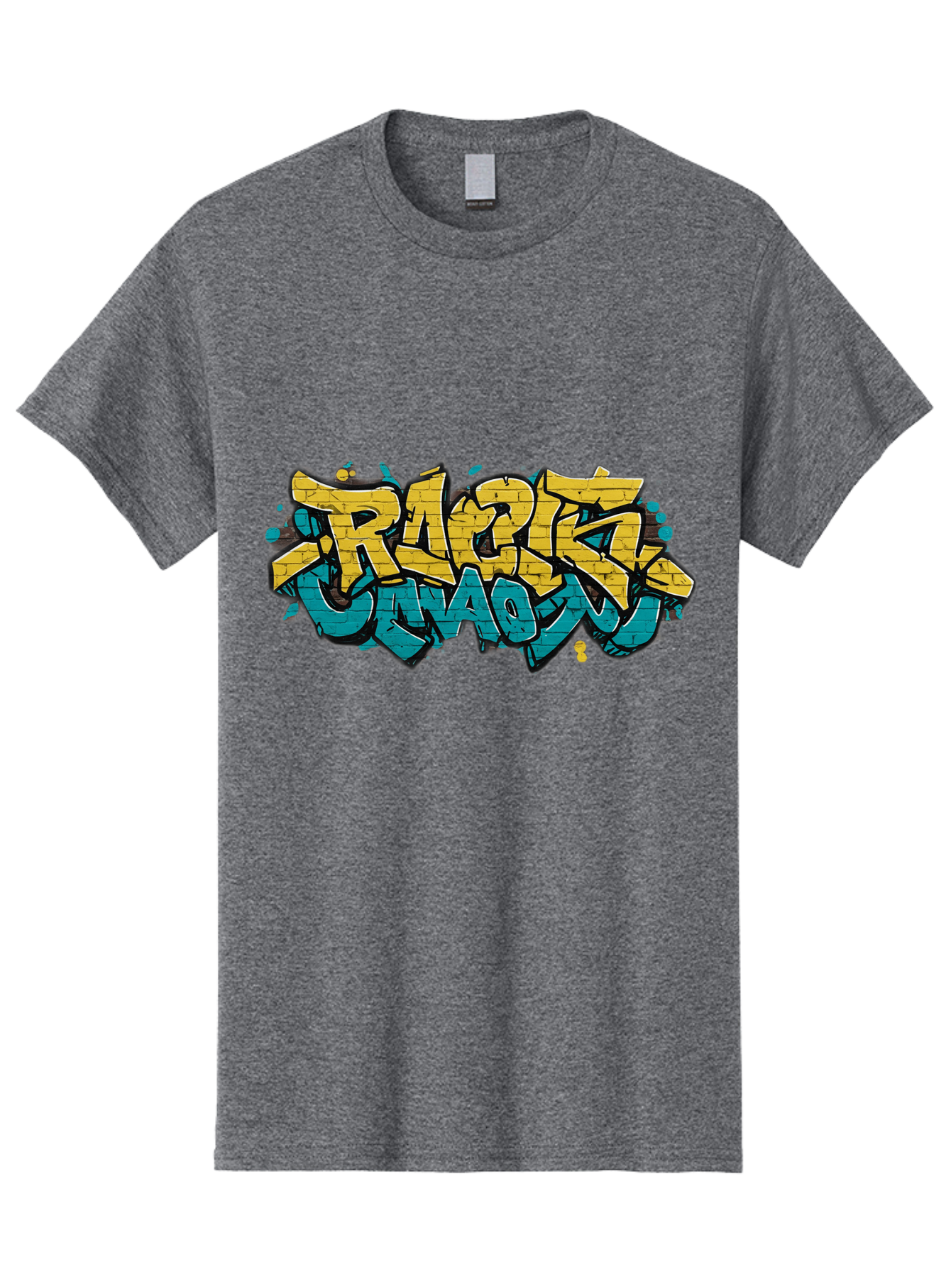 Raptz-Clan Men'S Graphic Tee, 100% Cotton, Comfortable Casual Summer Wear, Machine Washable, Street Art, Graffiti Style, Bold Typography, Vibrant Colors, Razk Unadon, Urban Art, Stylized Font, Cool Graphics, Artistic Expression Bad471