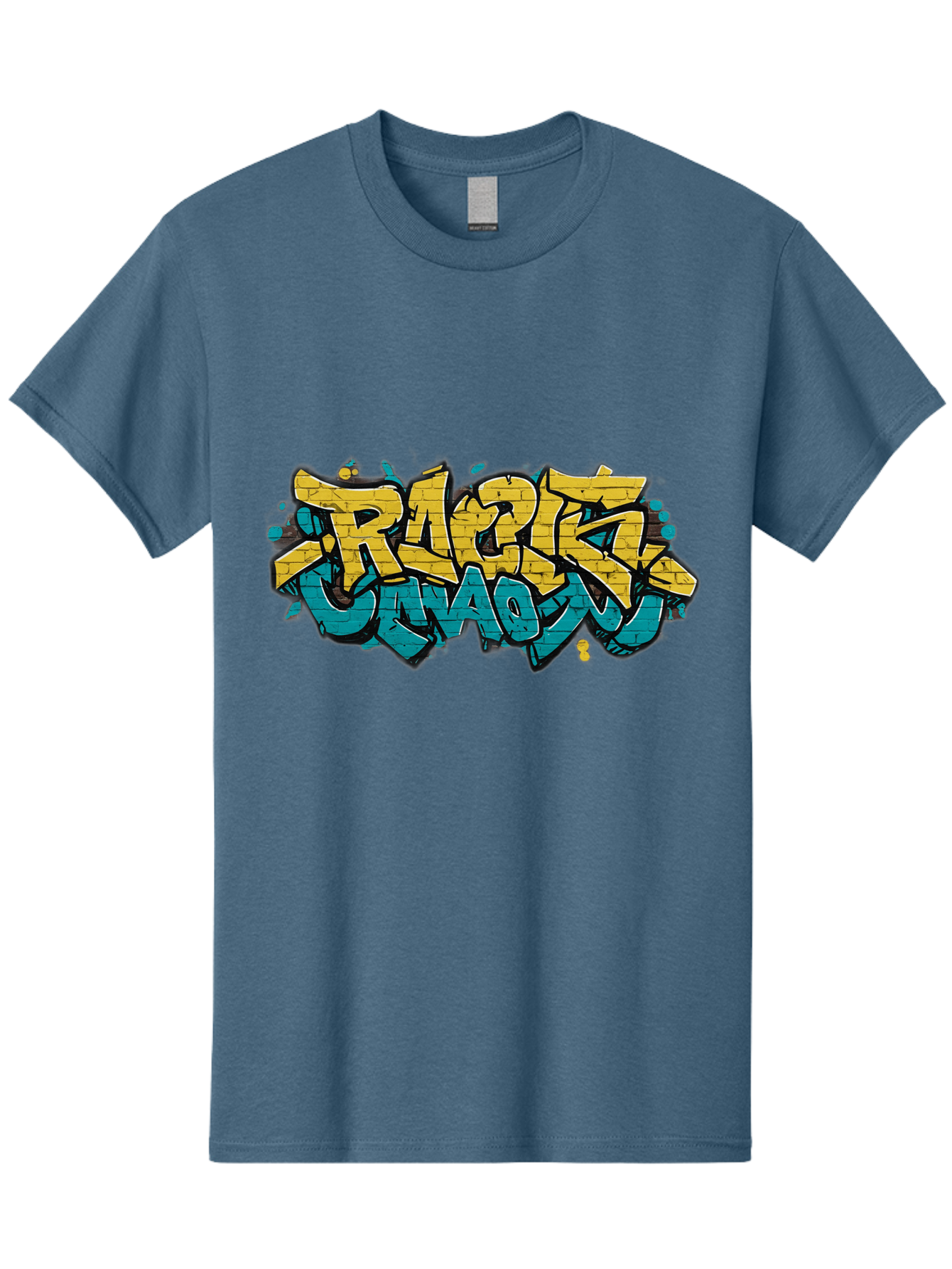 Raptz-Clan Men'S Graphic Tee, 100% Cotton, Comfortable Casual Summer Wear, Machine Washable, Street Art, Graffiti Style, Bold Typography, Vibrant Colors, Razk Unadon, Urban Art, Stylized Font, Cool Graphics, Artistic Expression Bad471