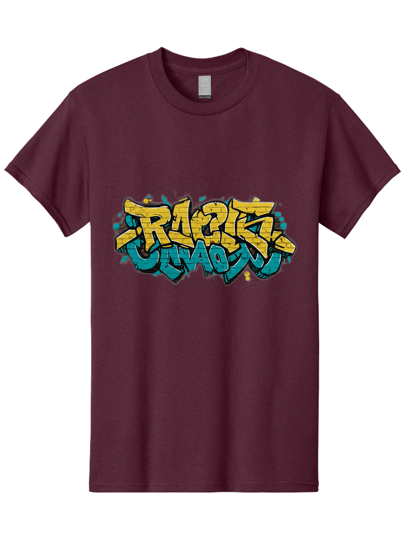 Raptz-Clan Men'S Graphic Tee, 100% Cotton, Comfortable Casual Summer Wear, Machine Washable, Street Art, Graffiti Style, Bold Typography, Vibrant Colors, Razk Unadon, Urban Art, Stylized Font, Cool Graphics, Artistic Expression Bad471