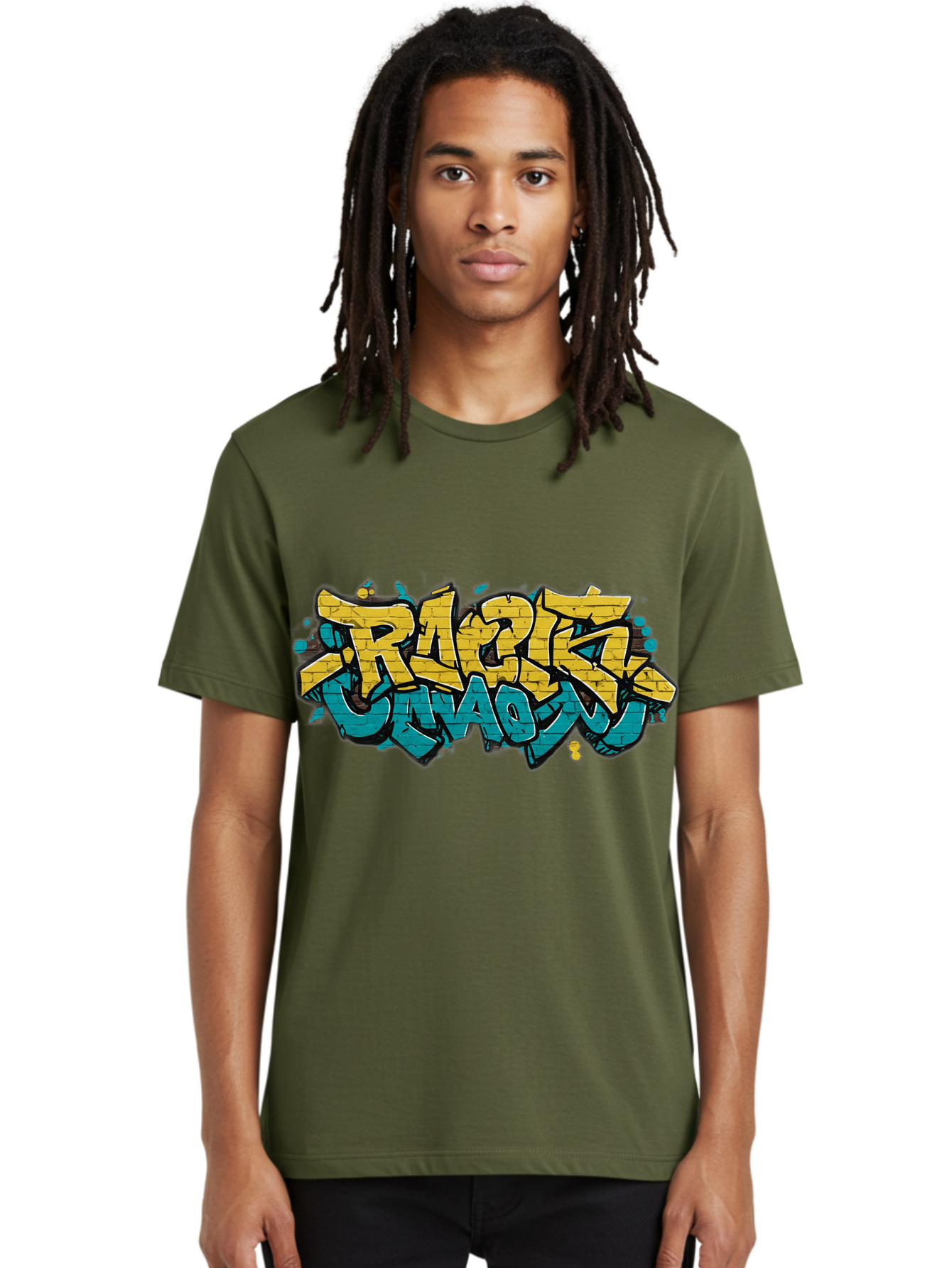 Raptz-Clan Men'S Graphic Tee, 100% Cotton, Comfortable Casual Summer Wear, Machine Washable, Street Art, Graffiti Style, Bold Typography, Vibrant Colors, Razk Unadon, Urban Art, Stylized Font, Cool Graphics, Artistic Expression Bad471