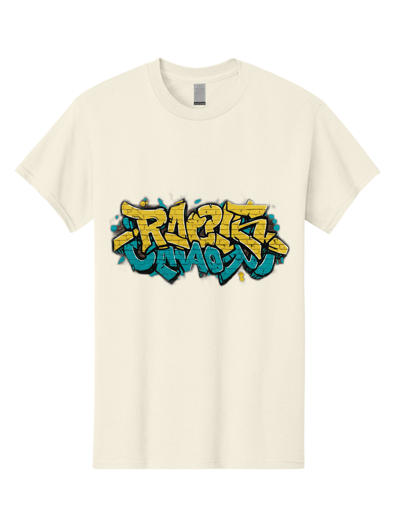 Raptz-Clan Men'S Graphic Tee, 100% Cotton, Comfortable Casual Summer Wear, Machine Washable, Street Art, Graffiti Style, Bold Typography, Vibrant Colors, Razk Unadon, Urban Art, Stylized Font, Cool Graphics, Artistic Expression Bad471