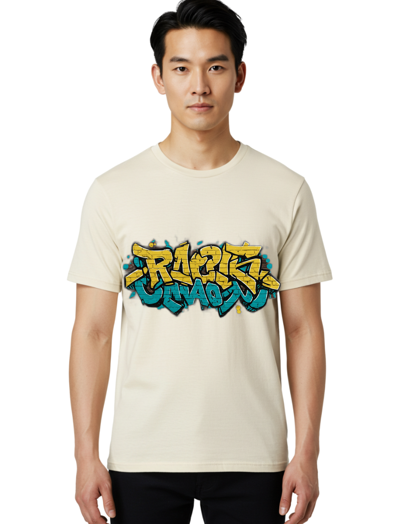 Raptz-Clan Men'S Graphic Tee, 100% Cotton, Comfortable Casual Summer Wear, Machine Washable, Street Art, Graffiti Style, Bold Typography, Vibrant Colors, Razk Unadon, Urban Art, Stylized Font, Cool Graphics, Artistic Expression Bad471
