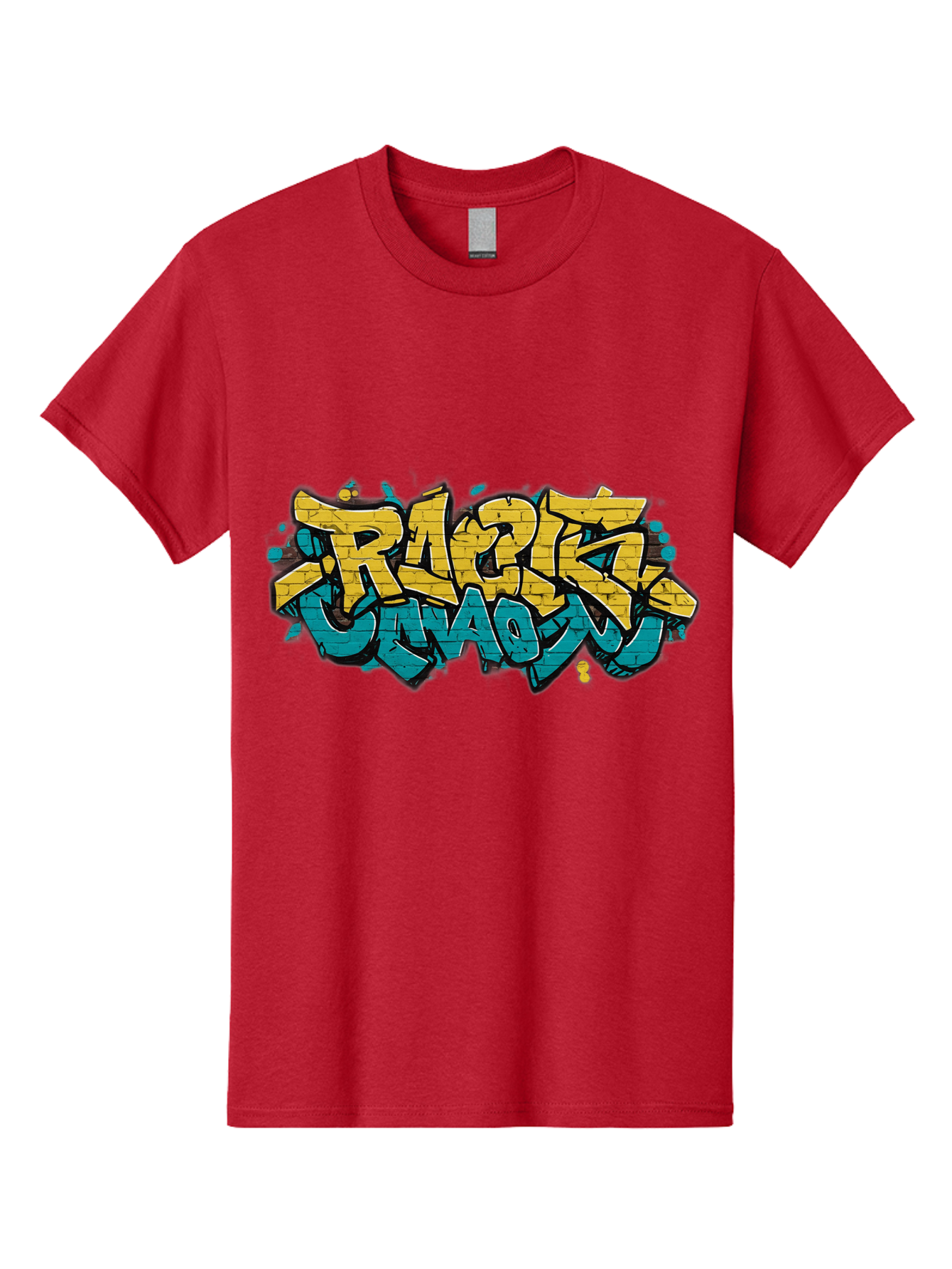 Raptz-Clan Men'S Graphic Tee, 100% Cotton, Comfortable Casual Summer Wear, Machine Washable, Street Art, Graffiti Style, Bold Typography, Vibrant Colors, Razk Unadon, Urban Art, Stylized Font, Cool Graphics, Artistic Expression Bad471