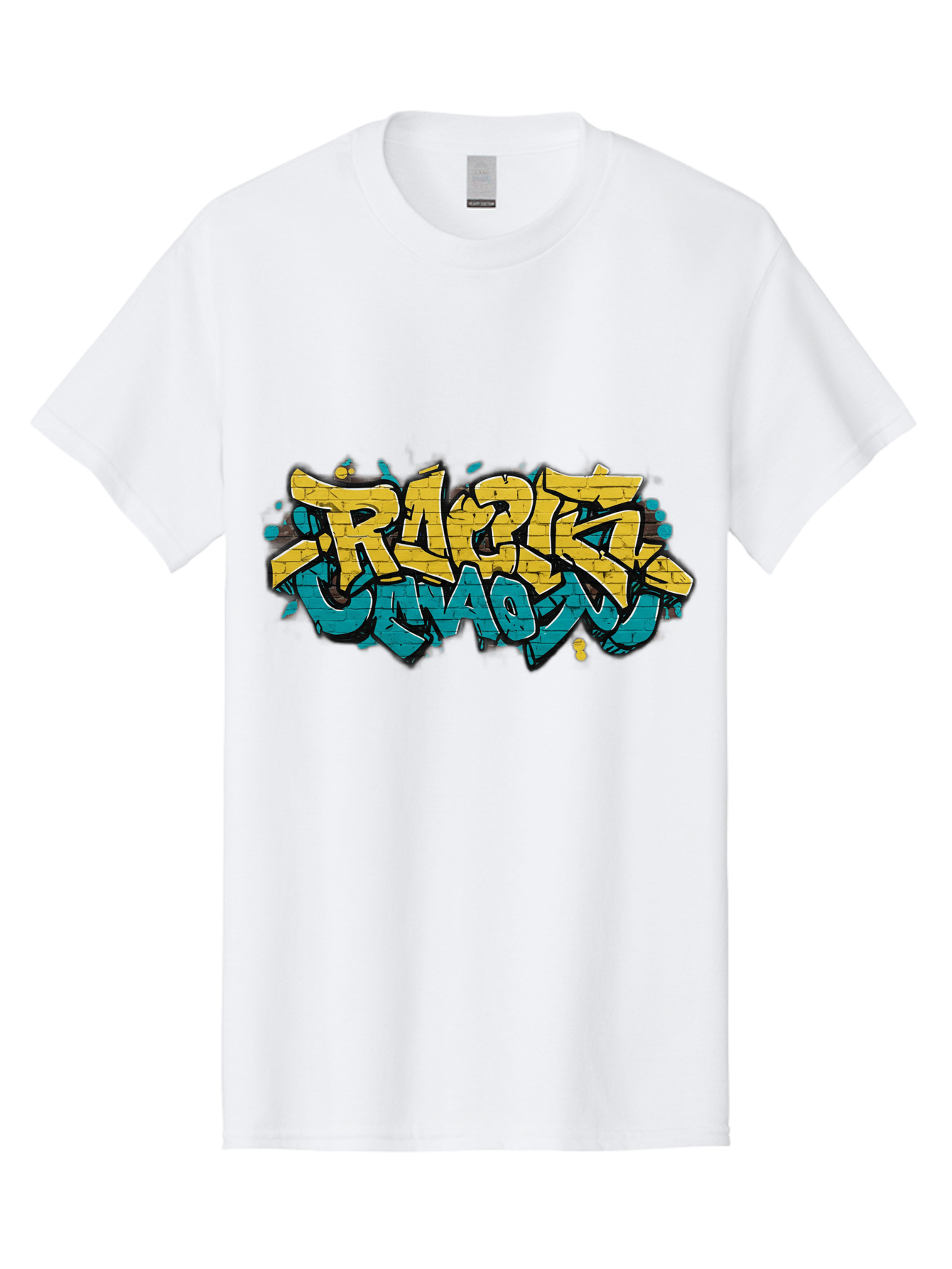 Raptz-Clan Men'S Graphic Tee, 100% Cotton, Comfortable Casual Summer Wear, Machine Washable, Street Art, Graffiti Style, Bold Typography, Vibrant Colors, Razk Unadon, Urban Art, Stylized Font, Cool Graphics, Artistic Expression Bad471