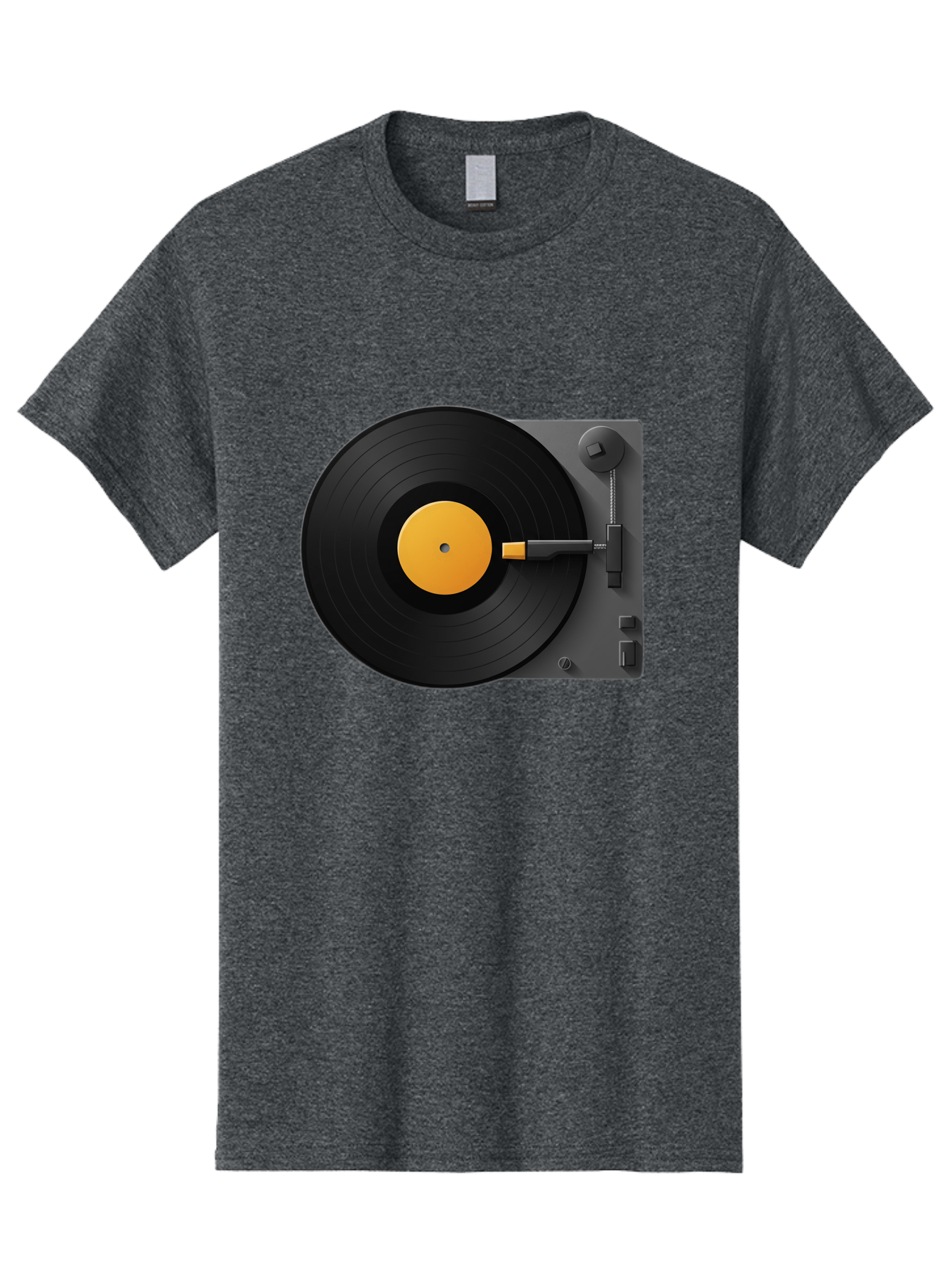 Record-Player Men'S Graphic Tee, 100% Cotton, Comfortable Casual Summer Wear, Machine Washable, Vinyl Record Player, Turntable, Dj Equipment, Music Playback, Audio Technology, Retro Music Player, Nostalgic Sound System Bad482