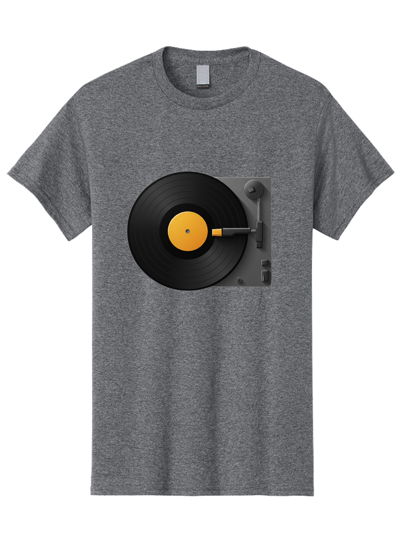 Record-Player Men'S Graphic Tee, 100% Cotton, Comfortable Casual Summer Wear, Machine Washable, Vinyl Record Player, Turntable, Dj Equipment, Music Playback, Audio Technology, Retro Music Player, Nostalgic Sound System Bad482