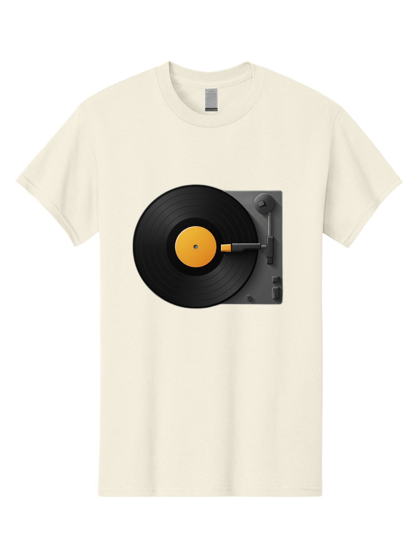 Record-Player Men'S Graphic Tee, 100% Cotton, Comfortable Casual Summer Wear, Machine Washable, Vinyl Record Player, Turntable, Dj Equipment, Music Playback, Audio Technology, Retro Music Player, Nostalgic Sound System Bad482