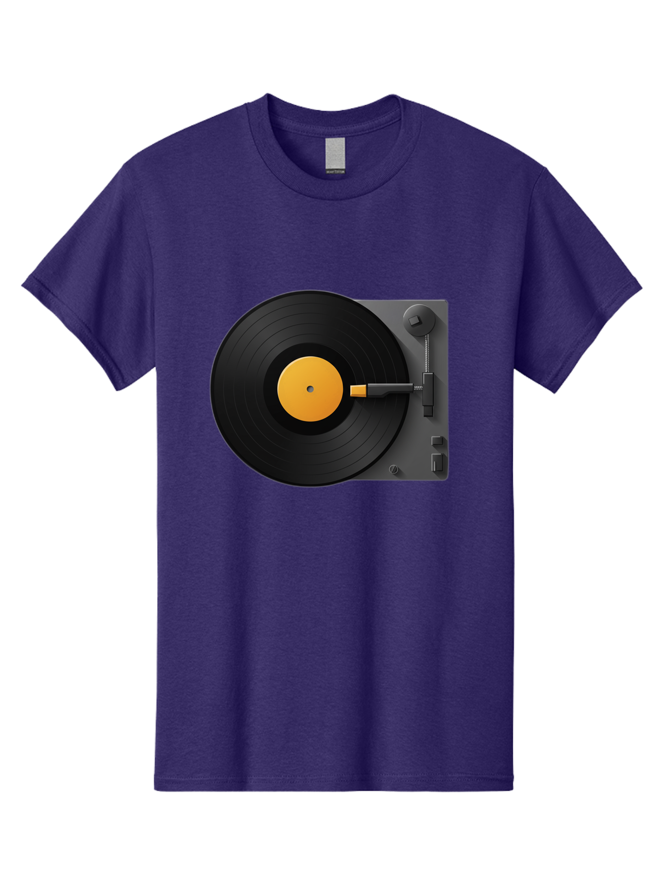 Record-Player Men'S Graphic Tee, 100% Cotton, Comfortable Casual Summer Wear, Machine Washable, Vinyl Record Player, Turntable, Dj Equipment, Music Playback, Audio Technology, Retro Music Player, Nostalgic Sound System Bad482