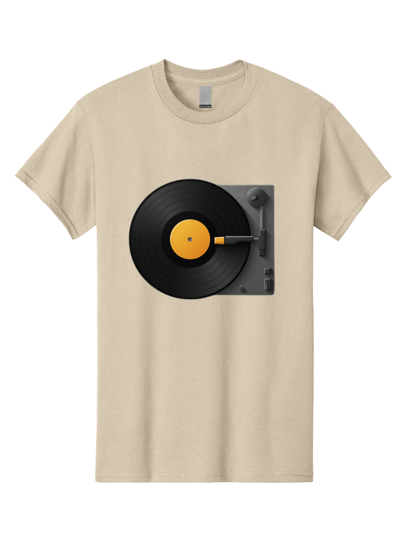 Record-Player Men'S Graphic Tee, 100% Cotton, Comfortable Casual Summer Wear, Machine Washable, Vinyl Record Player, Turntable, Dj Equipment, Music Playback, Audio Technology, Retro Music Player, Nostalgic Sound System Bad482