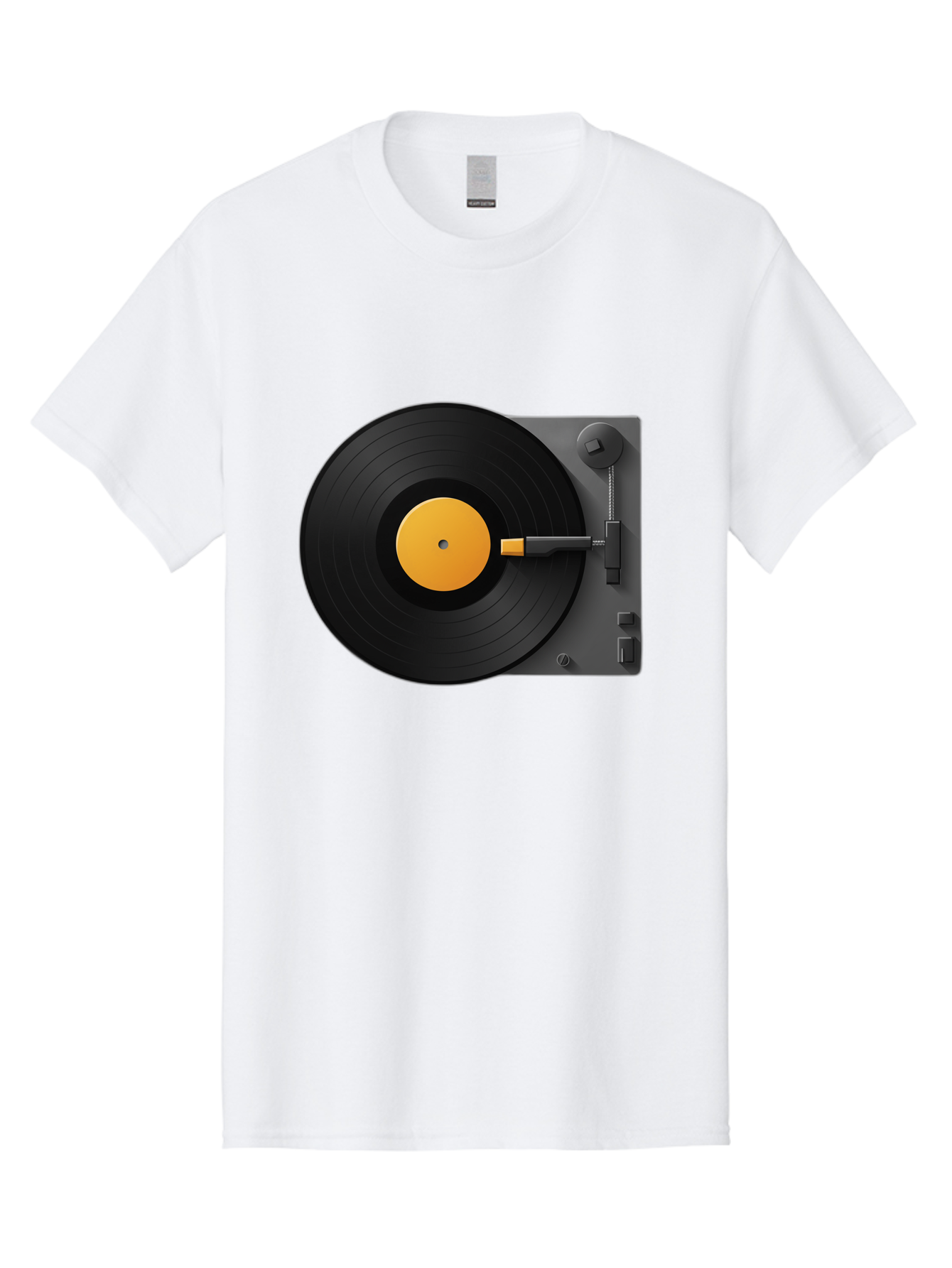 Record-Player Men'S Graphic Tee, 100% Cotton, Comfortable Casual Summer Wear, Machine Washable, Vinyl Record Player, Turntable, Dj Equipment, Music Playback, Audio Technology, Retro Music Player, Nostalgic Sound System Bad482