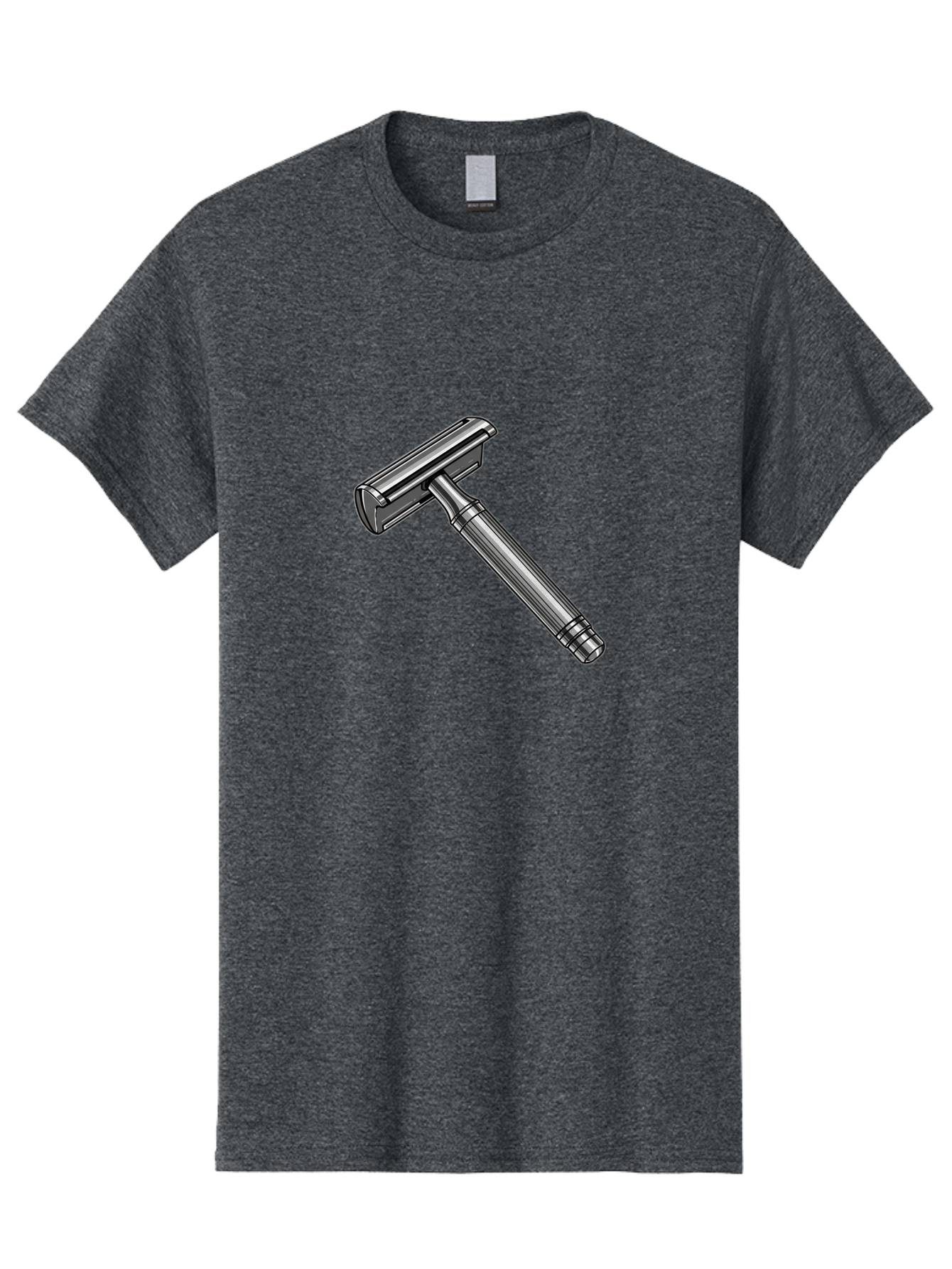 Safety-Razor Men'S Graphic Tee, 100% Cotton, Comfortable Casual Summer Wear, Machine Washable, Safety Razor, Metal Razor, Shaving Equipment, Double Edge Razor, Men'S Grooming, Shaving Accessories, Personal Care Bad504