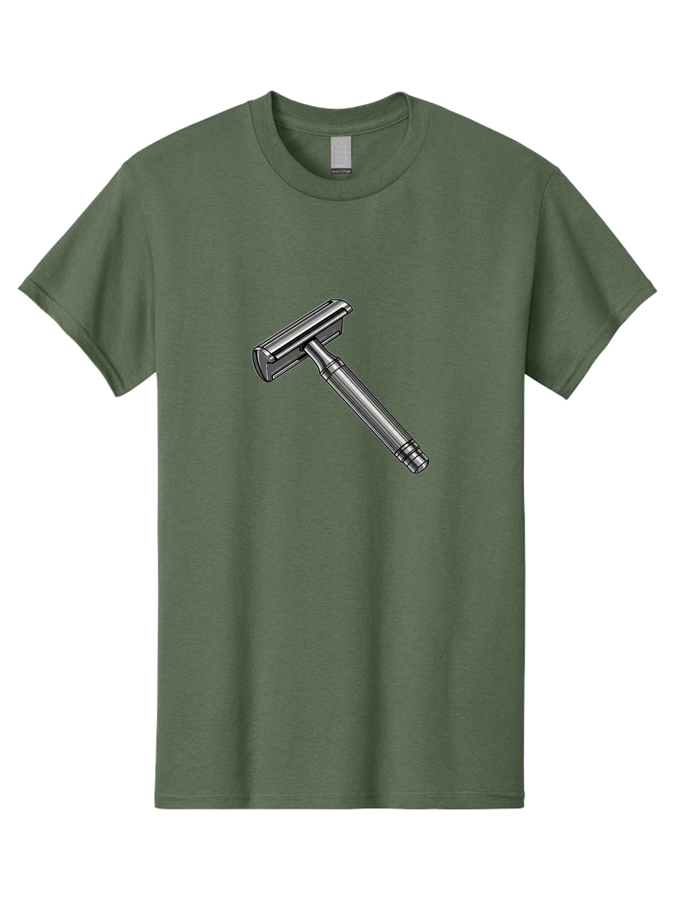 Safety-Razor Men'S Graphic Tee, 100% Cotton, Comfortable Casual Summer Wear, Machine Washable, Safety Razor, Metal Razor, Shaving Equipment, Double Edge Razor, Men'S Grooming, Shaving Accessories, Personal Care Bad504