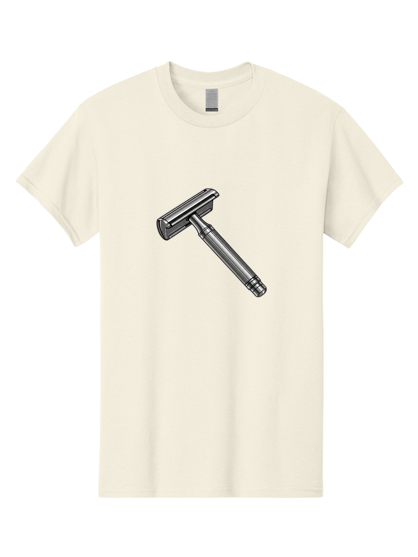 Safety-Razor Men'S Graphic Tee, 100% Cotton, Comfortable Casual Summer Wear, Machine Washable, Safety Razor, Metal Razor, Shaving Equipment, Double Edge Razor, Men'S Grooming, Shaving Accessories, Personal Care Bad504