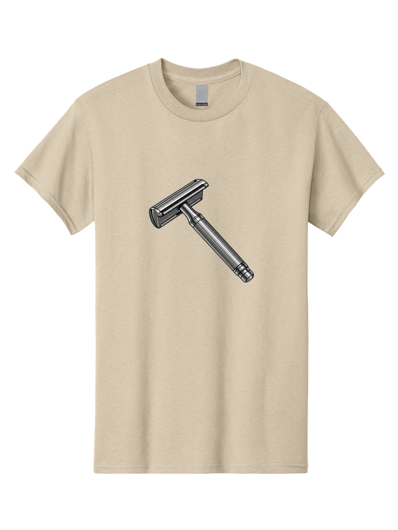 Safety-Razor Men'S Graphic Tee, 100% Cotton, Comfortable Casual Summer Wear, Machine Washable, Safety Razor, Metal Razor, Shaving Equipment, Double Edge Razor, Men'S Grooming, Shaving Accessories, Personal Care Bad504