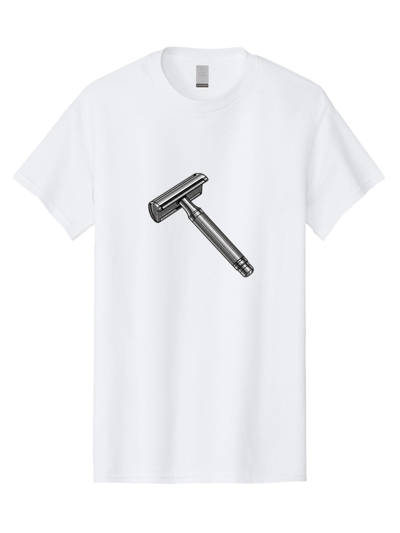 Safety-Razor Men'S Graphic Tee, 100% Cotton, Comfortable Casual Summer Wear, Machine Washable, Safety Razor, Metal Razor, Shaving Equipment, Double Edge Razor, Men'S Grooming, Shaving Accessories, Personal Care Bad504
