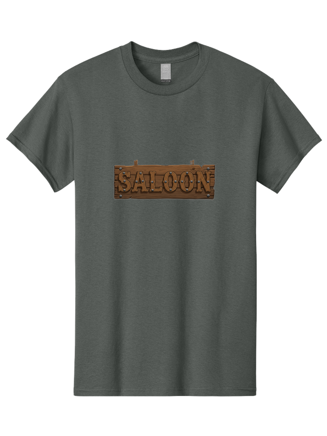 Saloon Men'S Graphic Tee, 100% Cotton, Comfortable Casual Summer Wear, Machine Washable, Western Saloon Sign, Wooden Sign, Vintage Decor, Rustic Charm, Cowboy Culture, Old West, Retro Signage, 3D Illustration, Wild West Theme Bad507