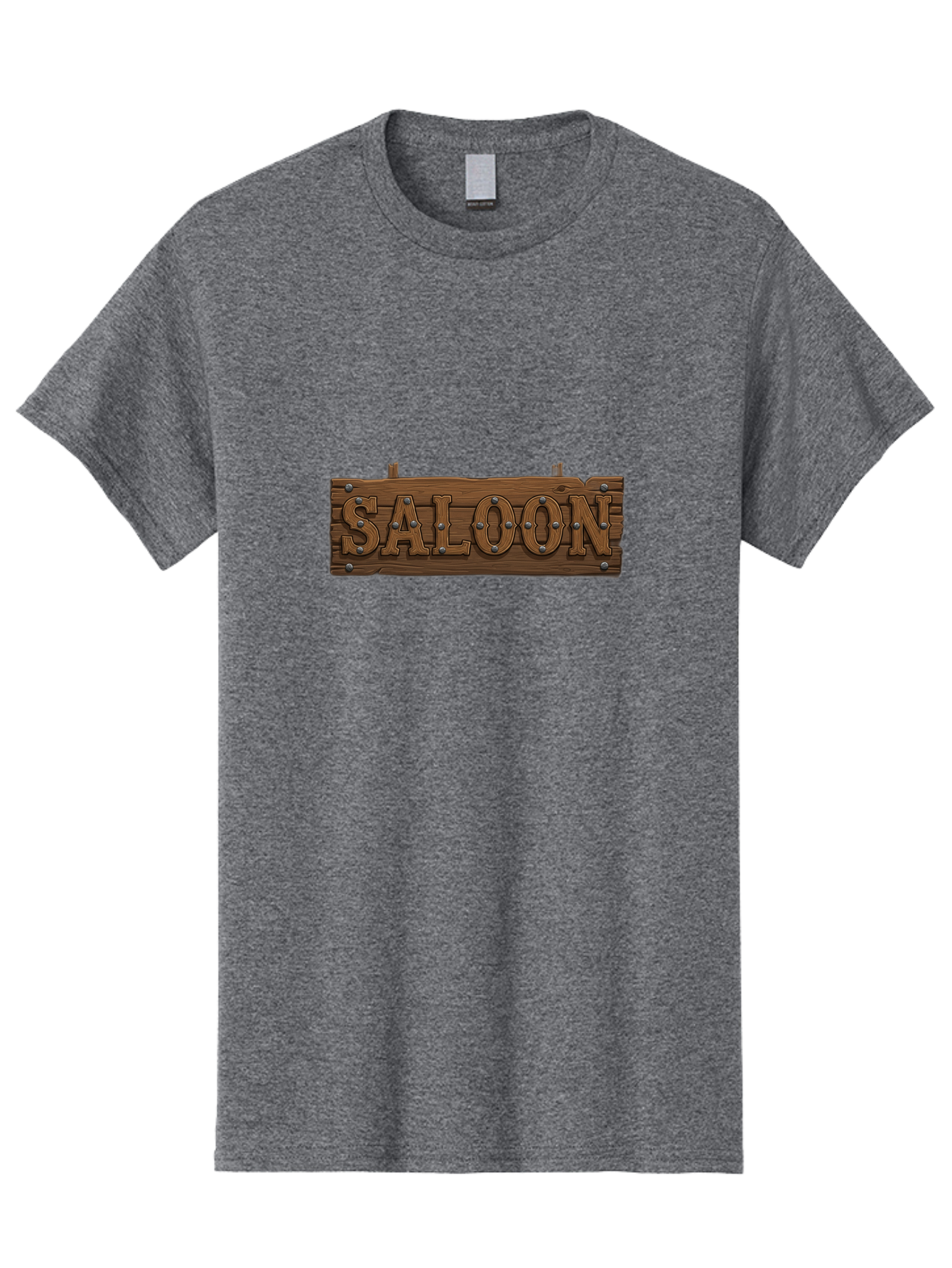 Saloon Men'S Graphic Tee, 100% Cotton, Comfortable Casual Summer Wear, Machine Washable, Western Saloon Sign, Wooden Sign, Vintage Decor, Rustic Charm, Cowboy Culture, Old West, Retro Signage, 3D Illustration, Wild West Theme Bad507