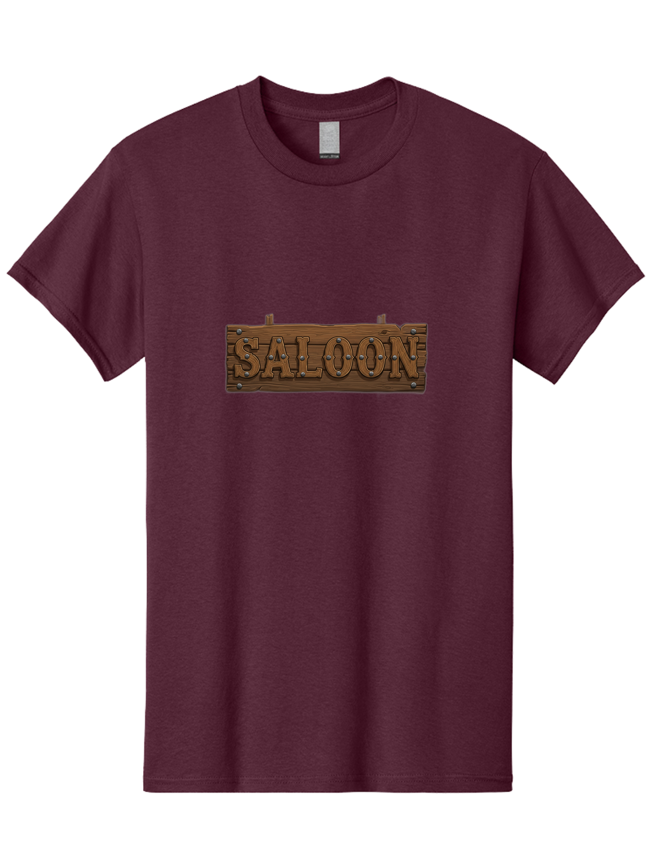 Saloon Men'S Graphic Tee, 100% Cotton, Comfortable Casual Summer Wear, Machine Washable, Western Saloon Sign, Wooden Sign, Vintage Decor, Rustic Charm, Cowboy Culture, Old West, Retro Signage, 3D Illustration, Wild West Theme Bad507