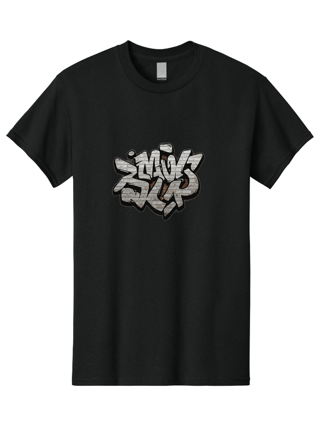 Savs-Savs Men'S Graphic Tee, 100% Cotton, Comfortable Casual Summer Wear, Machine Washable, Graffiti Art, Street Art, Urban Culture, Edgy Style, Bold Design, Skins Slap, Modern Aesthetic, Abstract Typography, Brick Texture, Stylized Lettering, Bad514