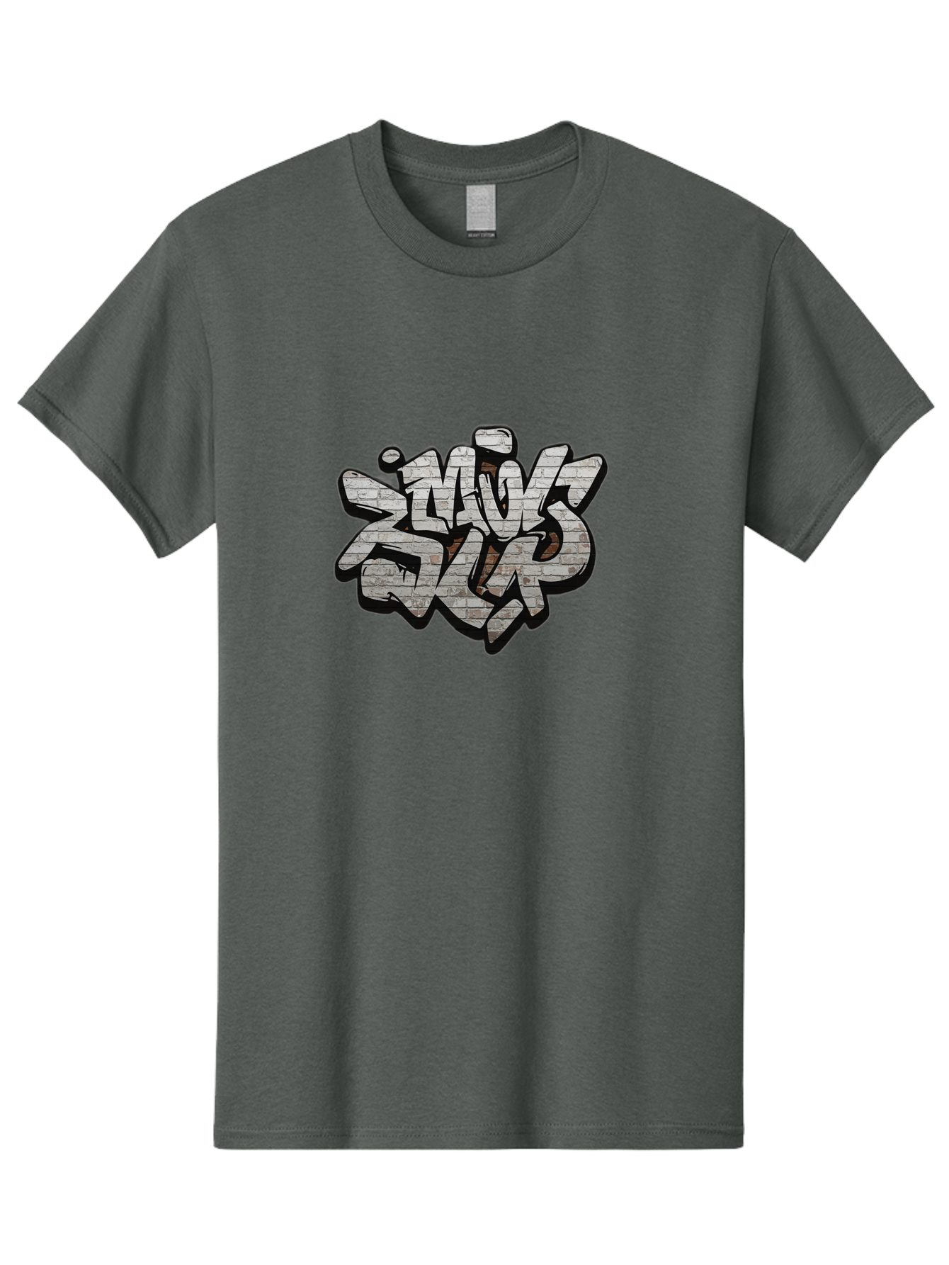Savs-Savs Men'S Graphic Tee, 100% Cotton, Comfortable Casual Summer Wear, Machine Washable, Graffiti Art, Street Art, Urban Culture, Edgy Style, Bold Design, Skins Slap, Modern Aesthetic, Abstract Typography, Brick Texture, Stylized Lettering, Bad514