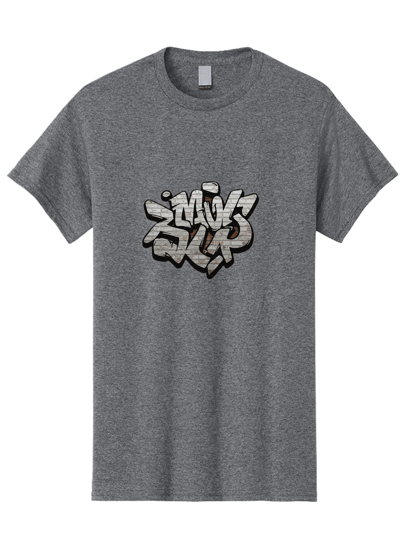 Savs-Savs Men'S Graphic Tee, 100% Cotton, Comfortable Casual Summer Wear, Machine Washable, Graffiti Art, Street Art, Urban Culture, Edgy Style, Bold Design, Skins Slap, Modern Aesthetic, Abstract Typography, Brick Texture, Stylized Lettering, Bad514
