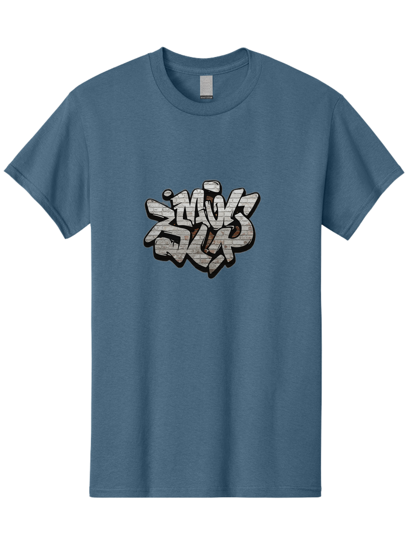 Savs-Savs Men'S Graphic Tee, 100% Cotton, Comfortable Casual Summer Wear, Machine Washable, Graffiti Art, Street Art, Urban Culture, Edgy Style, Bold Design, Skins Slap, Modern Aesthetic, Abstract Typography, Brick Texture, Stylized Lettering, Bad514