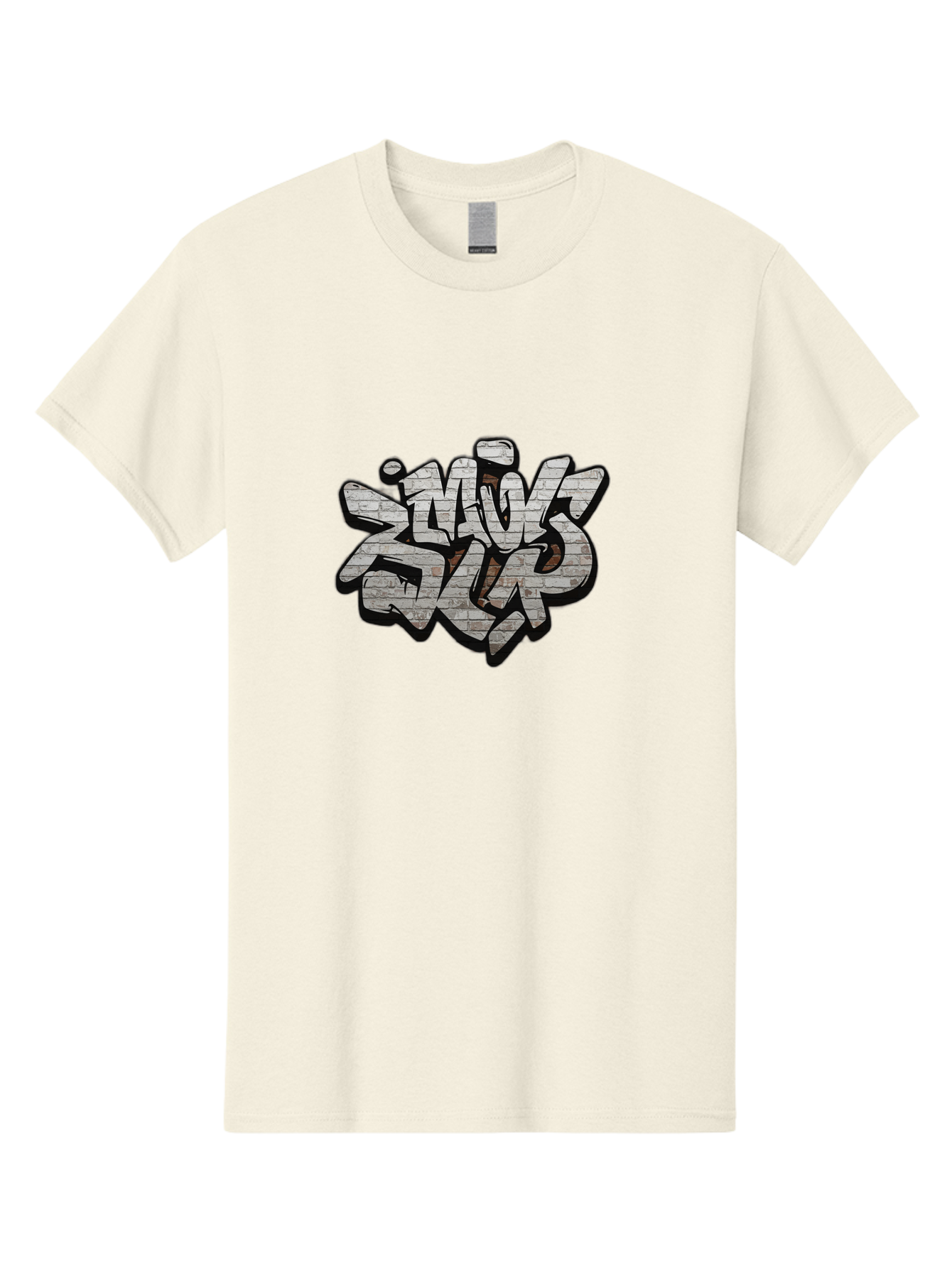 Savs-Savs Men'S Graphic Tee, 100% Cotton, Comfortable Casual Summer Wear, Machine Washable, Graffiti Art, Street Art, Urban Culture, Edgy Style, Bold Design, Skins Slap, Modern Aesthetic, Abstract Typography, Brick Texture, Stylized Lettering, Bad514