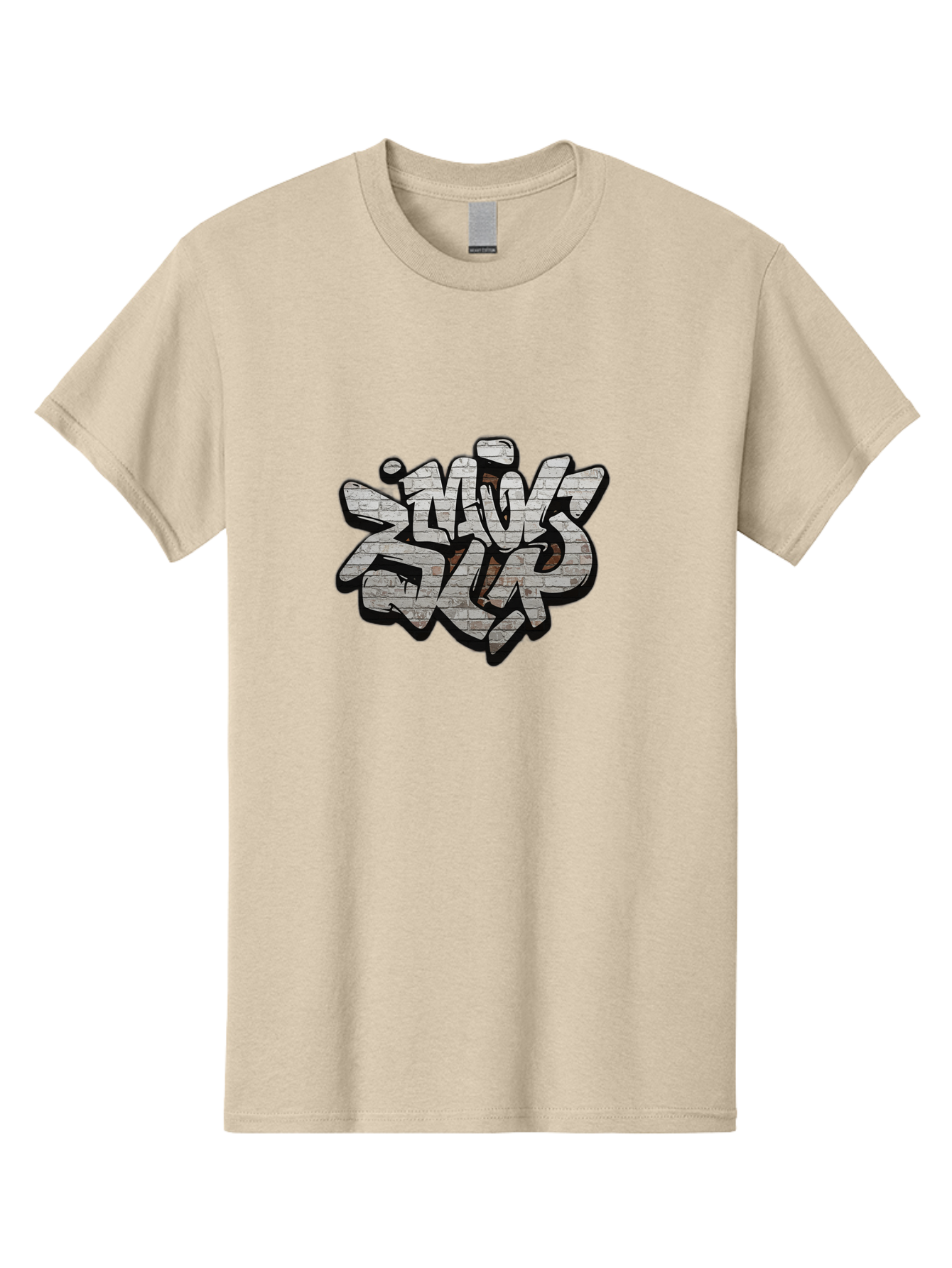 Savs-Savs Men'S Graphic Tee, 100% Cotton, Comfortable Casual Summer Wear, Machine Washable, Graffiti Art, Street Art, Urban Culture, Edgy Style, Bold Design, Skins Slap, Modern Aesthetic, Abstract Typography, Brick Texture, Stylized Lettering, Bad514