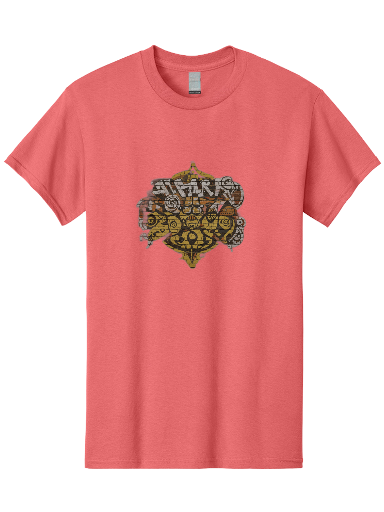 Shark Men'S Graphic Tee, 100% Cotton, Comfortable Casual Summer Wear, Machine Washable, Graffiti Art, Street Art, Urban Culture, Abstract Shapes, Bold Colors, Dynamic Composition, Graffiti Style, Street Wear Inspiration, Urban Decay, Bad534