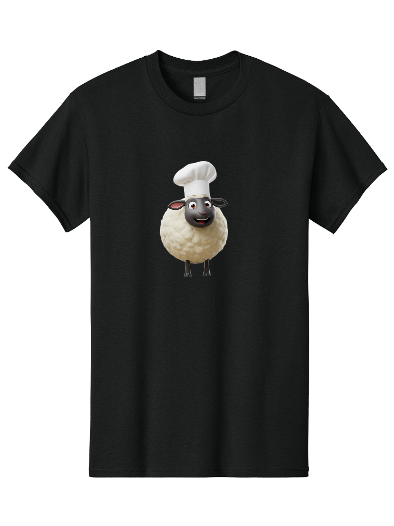 Shaun-The-Sheep-Chef Men'S Graphic Tee, 100% Cotton, Comfortable Casual Summer Wear, Machine Washable, Shaun The Sheep, Chef Hat, Cartoon Character, Cooking, Culinary, Funny Animal, 3D Animation, Character Design, Humorous, Whimsical, Lamb, Bad537
