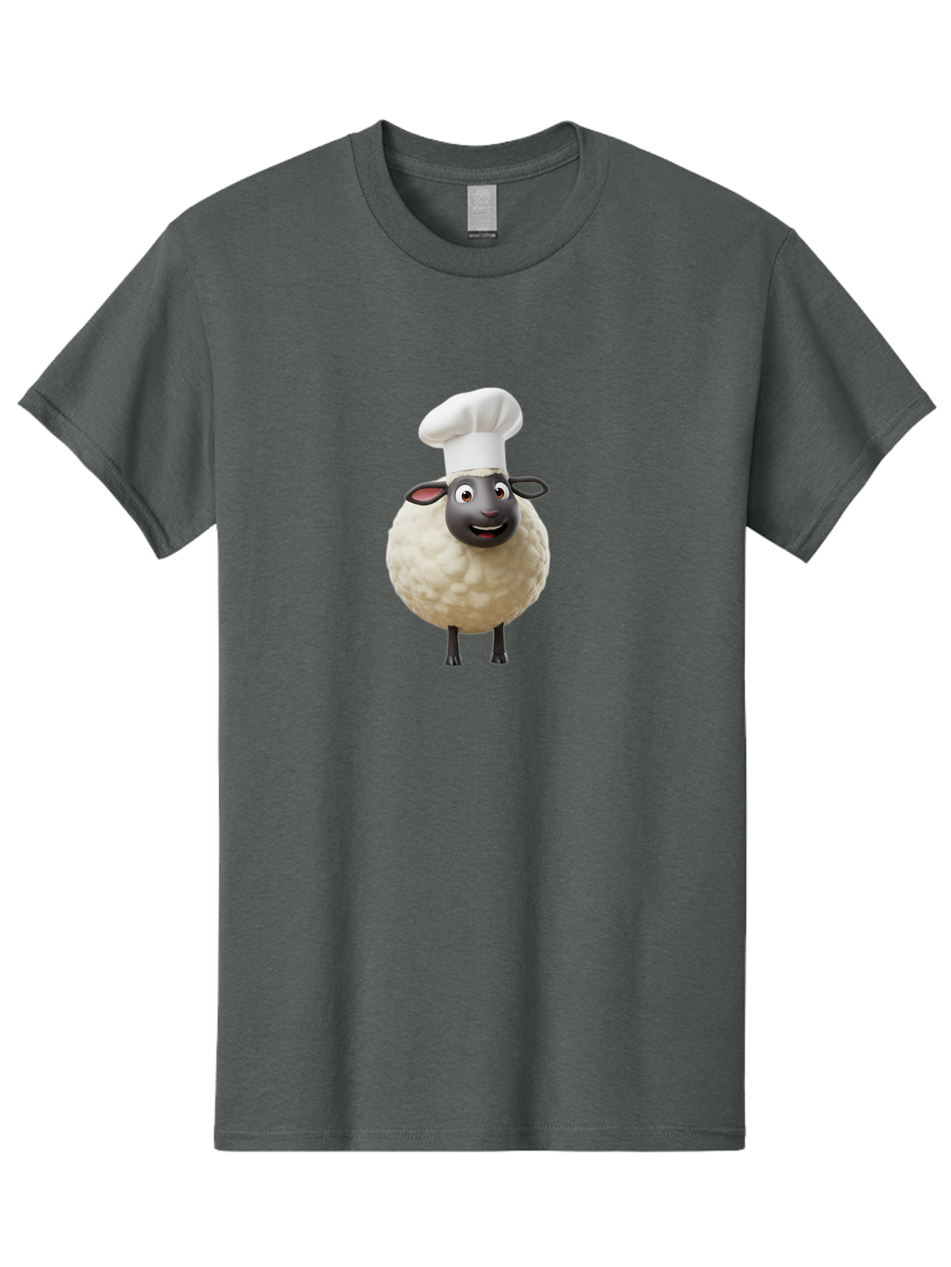 Shaun-The-Sheep-Chef Men'S Graphic Tee, 100% Cotton, Comfortable Casual Summer Wear, Machine Washable, Shaun The Sheep, Chef Hat, Cartoon Character, Cooking, Culinary, Funny Animal, 3D Animation, Character Design, Humorous, Whimsical, Lamb, Bad537