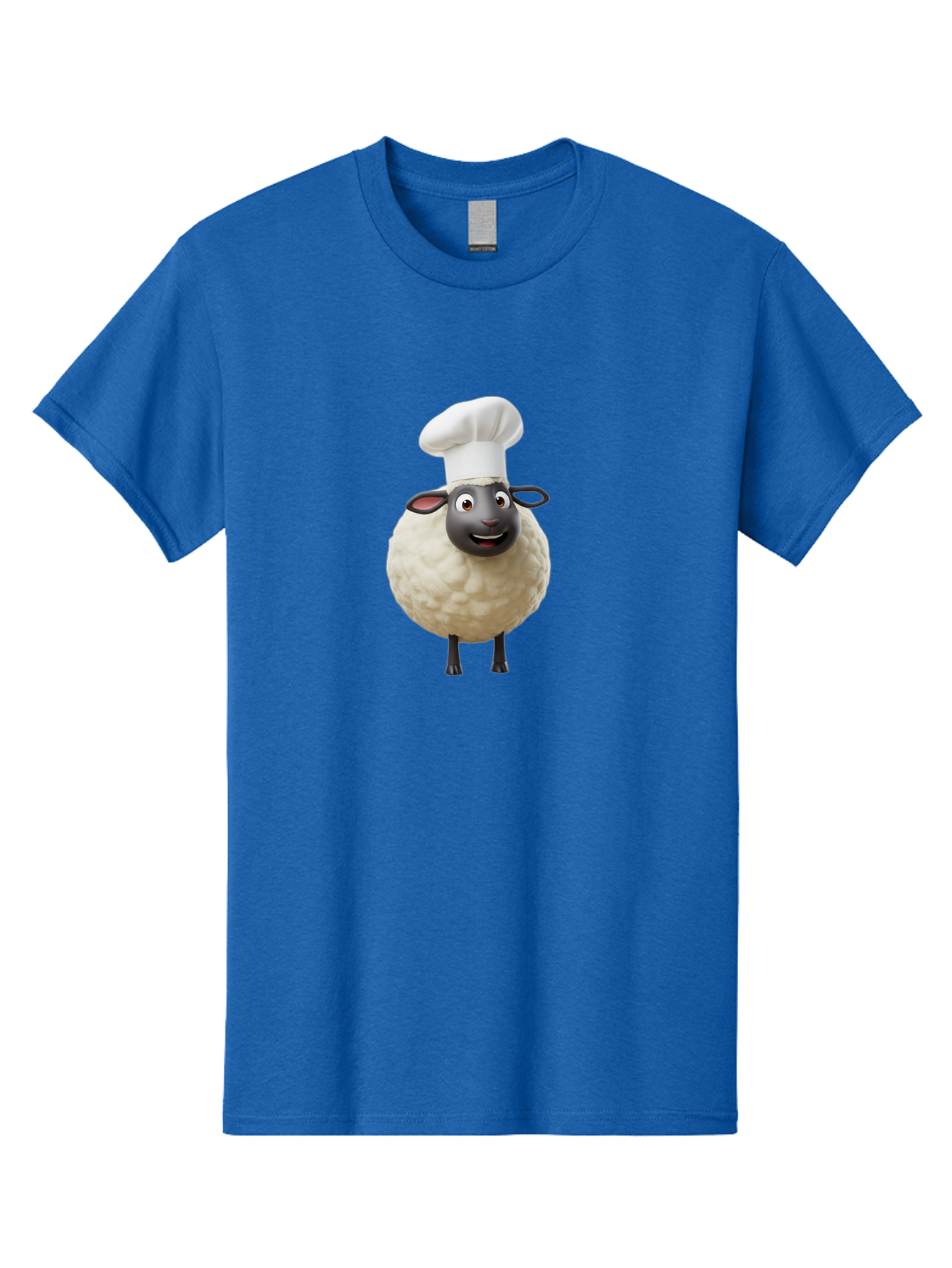 Shaun-The-Sheep-Chef Men'S Graphic Tee, 100% Cotton, Comfortable Casual Summer Wear, Machine Washable, Shaun The Sheep, Chef Hat, Cartoon Character, Cooking, Culinary, Funny Animal, 3D Animation, Character Design, Humorous, Whimsical, Lamb, Bad537