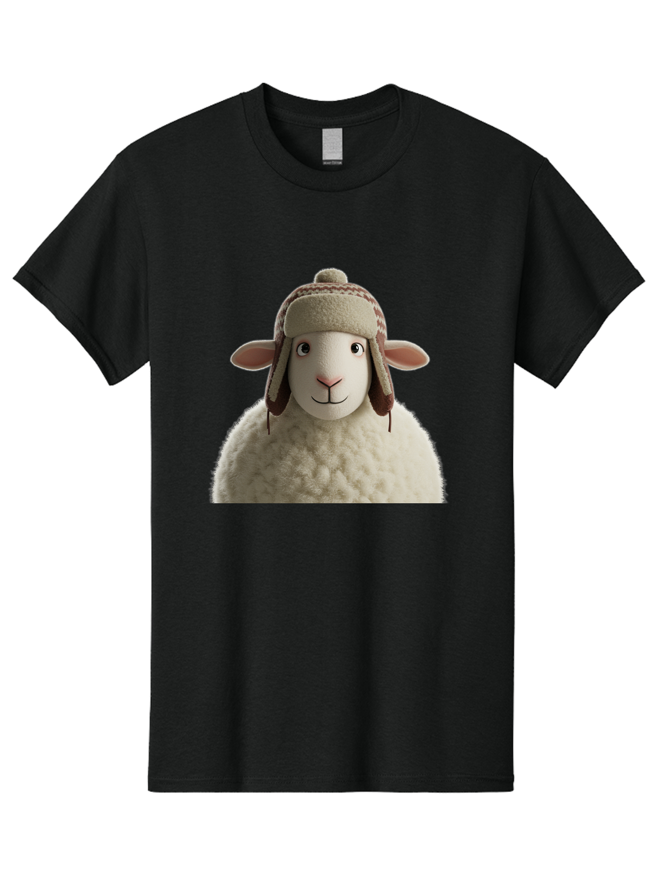 Shaun-The-Sheep Men'S Graphic Tee, 100% Cotton, Comfortable Casual Summer Wear, Machine Washable, Cartoon Sheep, Fluffy Sheep, Sheep With Hat, Funny Animal, Cute Character, Lovable Cartoon, Sheep Mascot, Funny Sheep, Woolly Sheep, Bad542