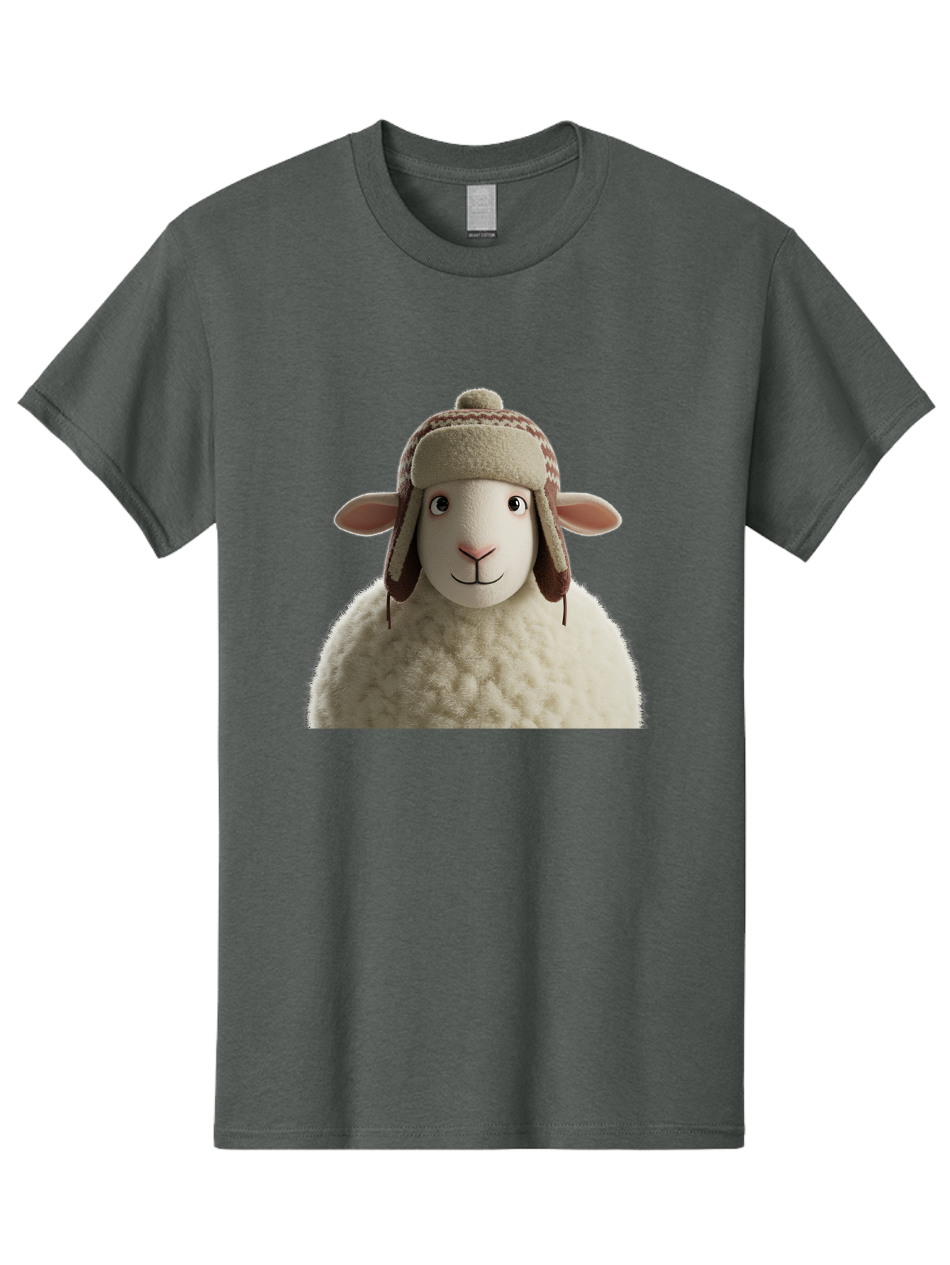 Shaun-The-Sheep Men'S Graphic Tee, 100% Cotton, Comfortable Casual Summer Wear, Machine Washable, Cartoon Sheep, Fluffy Sheep, Sheep With Hat, Funny Animal, Cute Character, Lovable Cartoon, Sheep Mascot, Funny Sheep, Woolly Sheep, Bad542