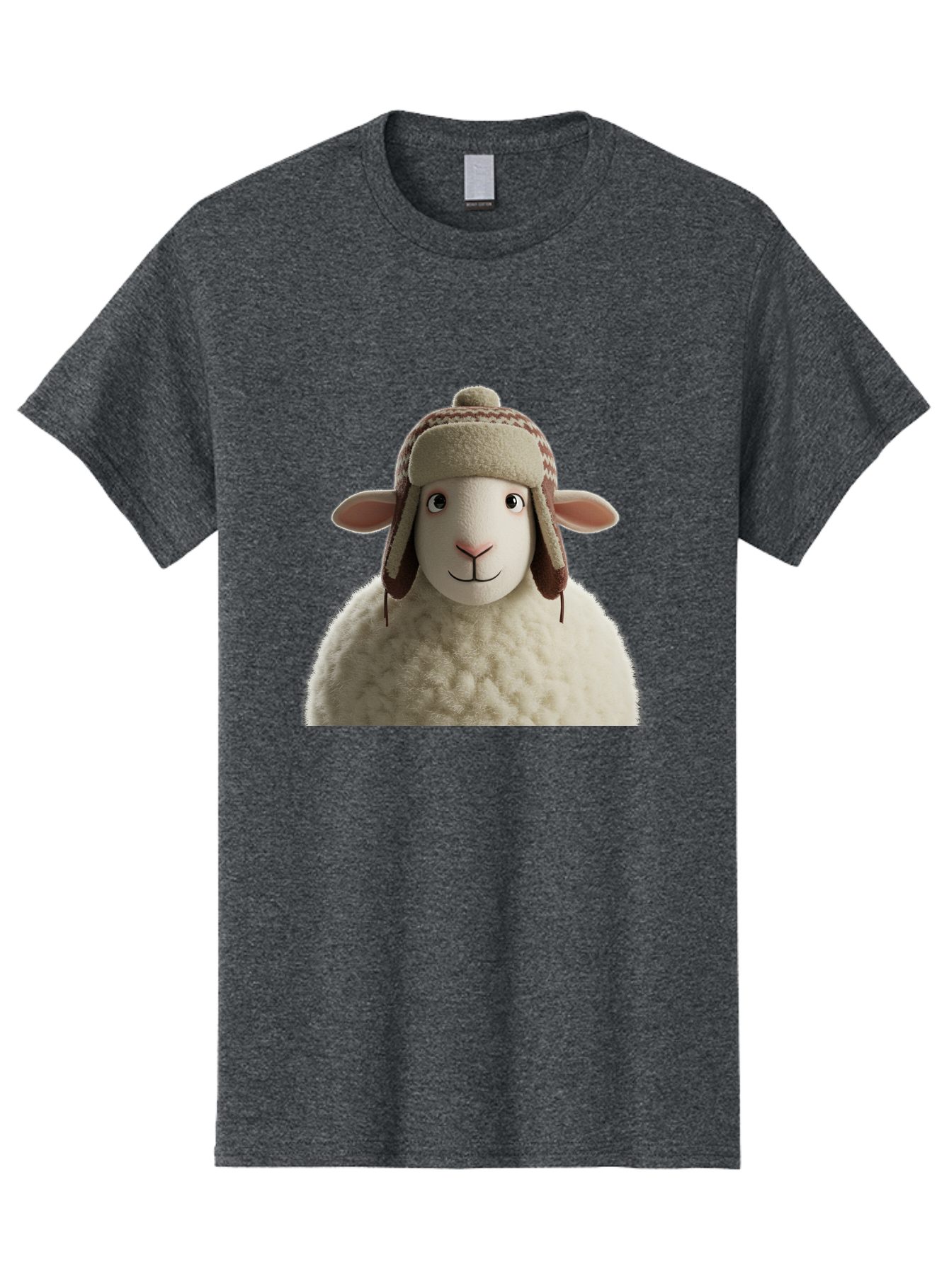 Shaun-The-Sheep Men'S Graphic Tee, 100% Cotton, Comfortable Casual Summer Wear, Machine Washable, Cartoon Sheep, Fluffy Sheep, Sheep With Hat, Funny Animal, Cute Character, Lovable Cartoon, Sheep Mascot, Funny Sheep, Woolly Sheep, Bad542