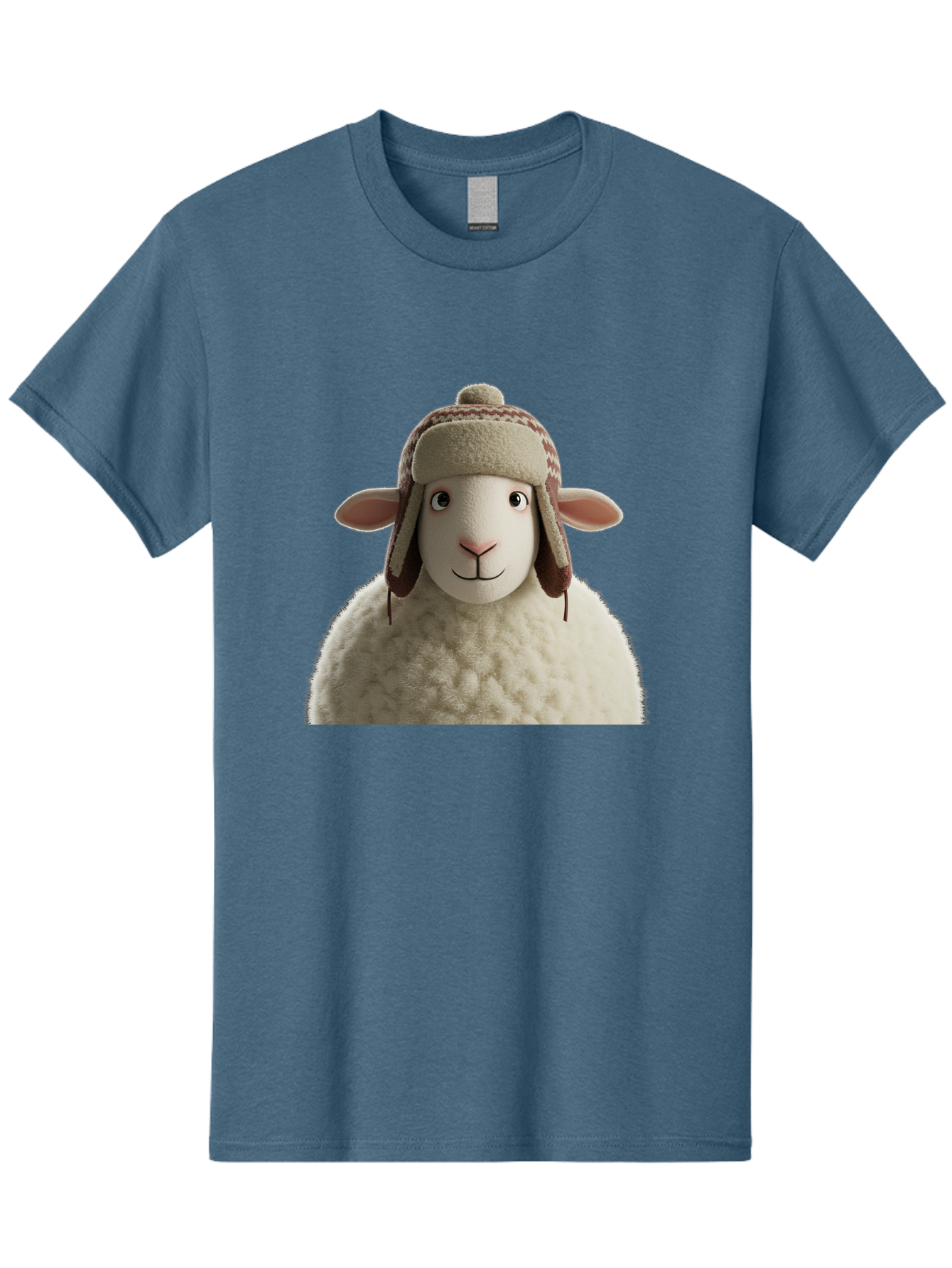 Shaun-The-Sheep Men'S Graphic Tee, 100% Cotton, Comfortable Casual Summer Wear, Machine Washable, Cartoon Sheep, Fluffy Sheep, Sheep With Hat, Funny Animal, Cute Character, Lovable Cartoon, Sheep Mascot, Funny Sheep, Woolly Sheep, Bad542