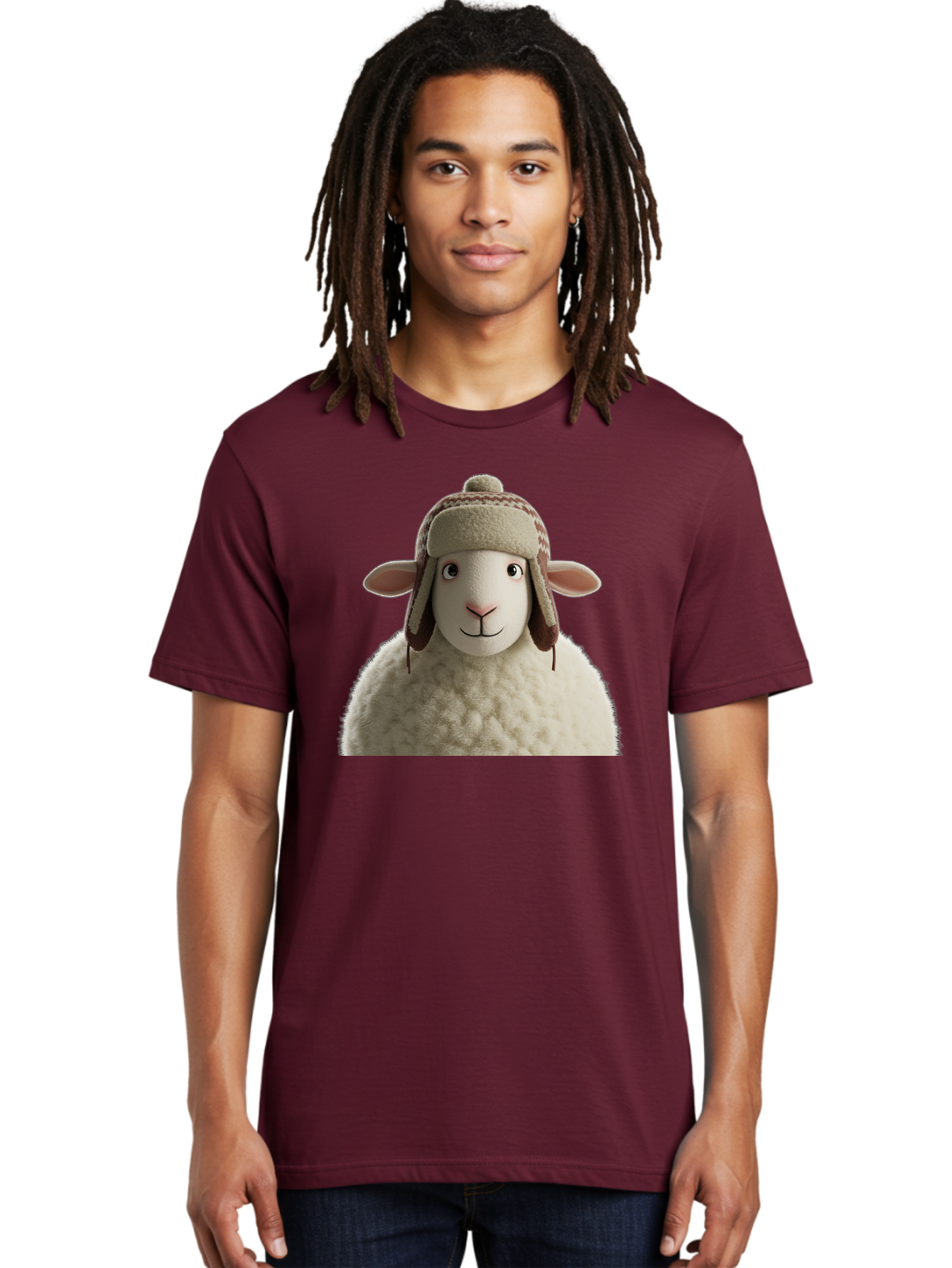 Shaun-The-Sheep Men'S Graphic Tee, 100% Cotton, Comfortable Casual Summer Wear, Machine Washable, Cartoon Sheep, Fluffy Sheep, Sheep With Hat, Funny Animal, Cute Character, Lovable Cartoon, Sheep Mascot, Funny Sheep, Woolly Sheep, Bad542