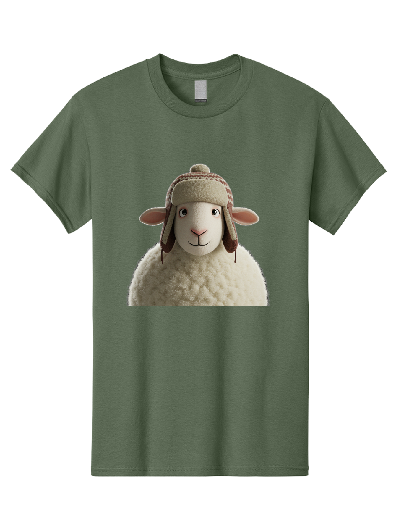 Shaun-The-Sheep Men'S Graphic Tee, 100% Cotton, Comfortable Casual Summer Wear, Machine Washable, Cartoon Sheep, Fluffy Sheep, Sheep With Hat, Funny Animal, Cute Character, Lovable Cartoon, Sheep Mascot, Funny Sheep, Woolly Sheep, Bad542
