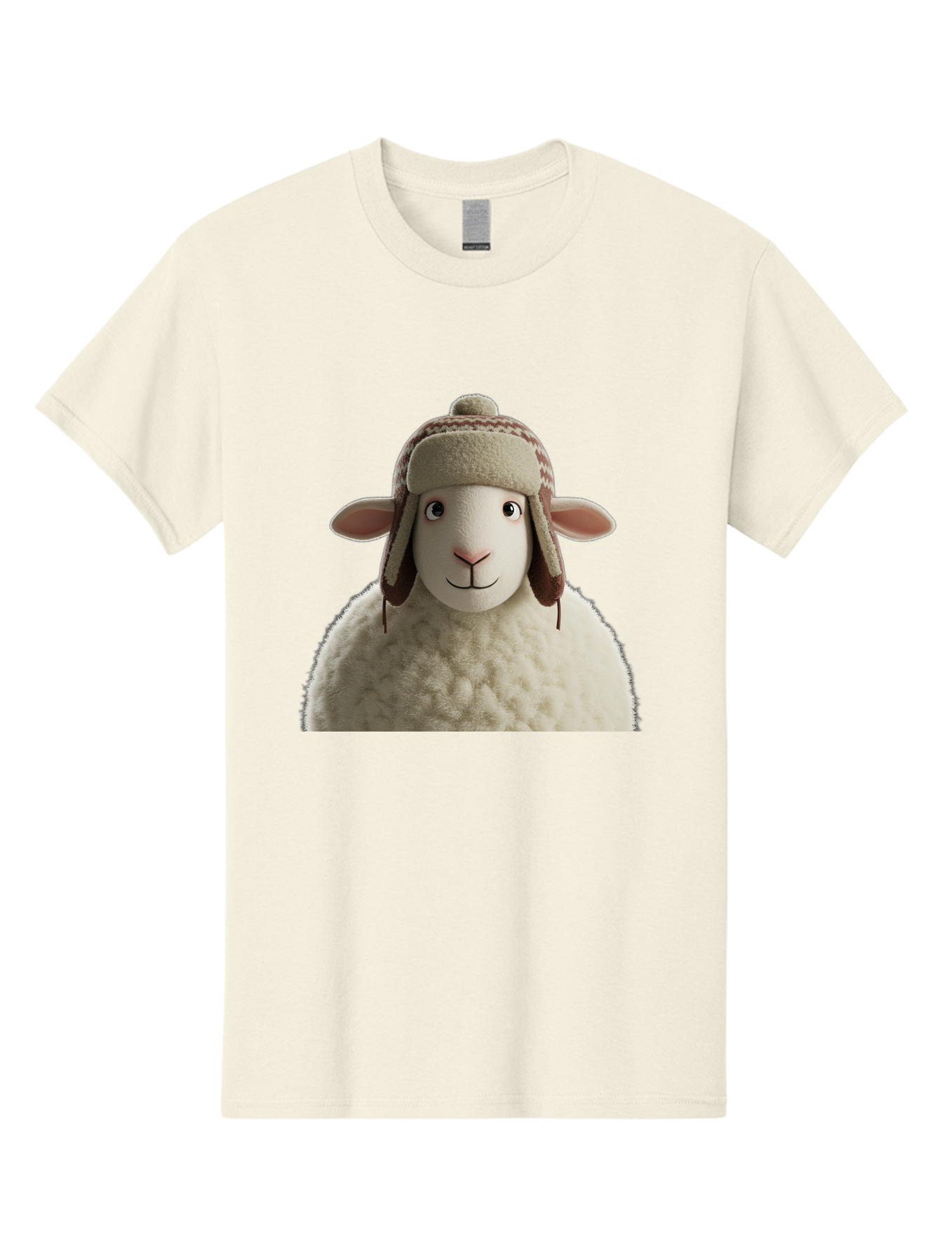 Shaun-The-Sheep Men'S Graphic Tee, 100% Cotton, Comfortable Casual Summer Wear, Machine Washable, Cartoon Sheep, Fluffy Sheep, Sheep With Hat, Funny Animal, Cute Character, Lovable Cartoon, Sheep Mascot, Funny Sheep, Woolly Sheep, Bad542