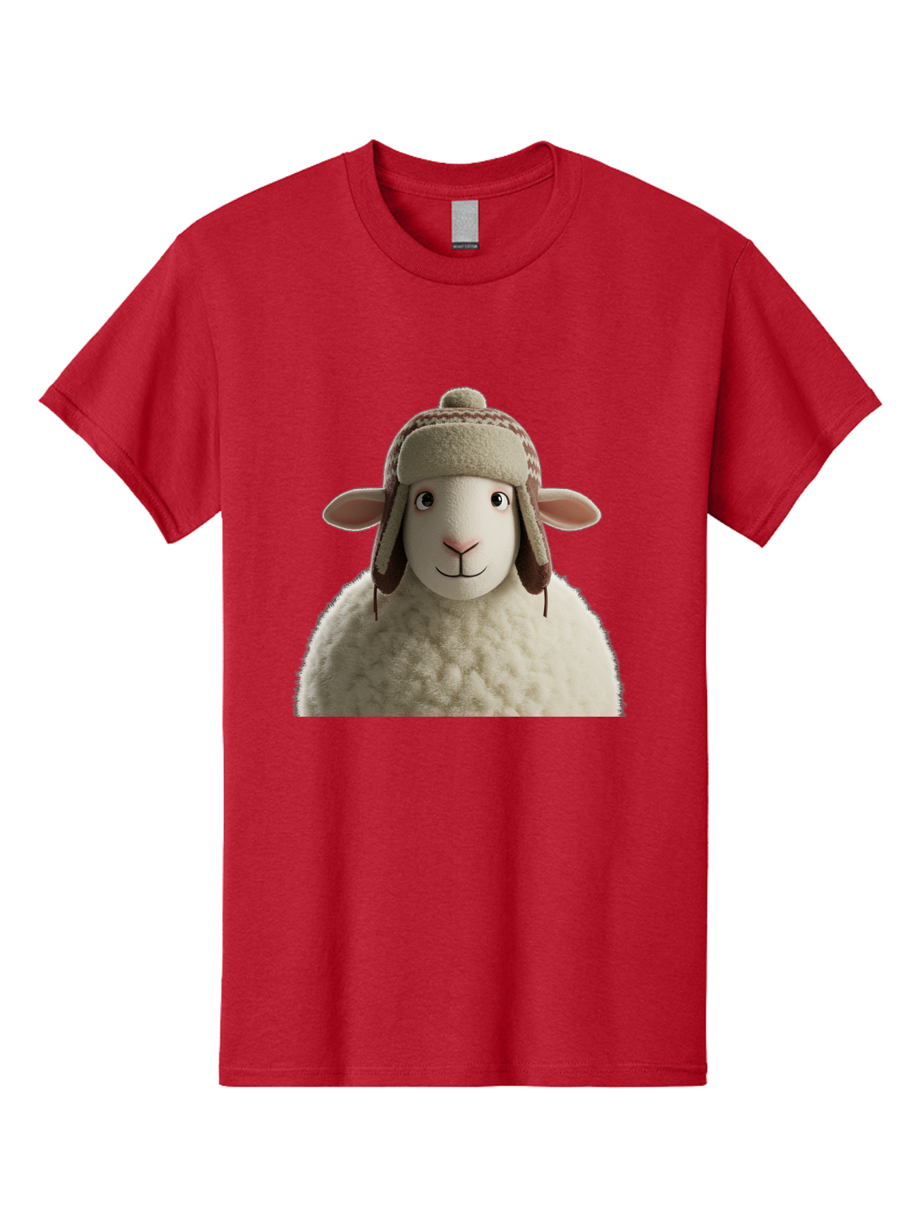 Shaun-The-Sheep Men'S Graphic Tee, 100% Cotton, Comfortable Casual Summer Wear, Machine Washable, Cartoon Sheep, Fluffy Sheep, Sheep With Hat, Funny Animal, Cute Character, Lovable Cartoon, Sheep Mascot, Funny Sheep, Woolly Sheep, Bad542