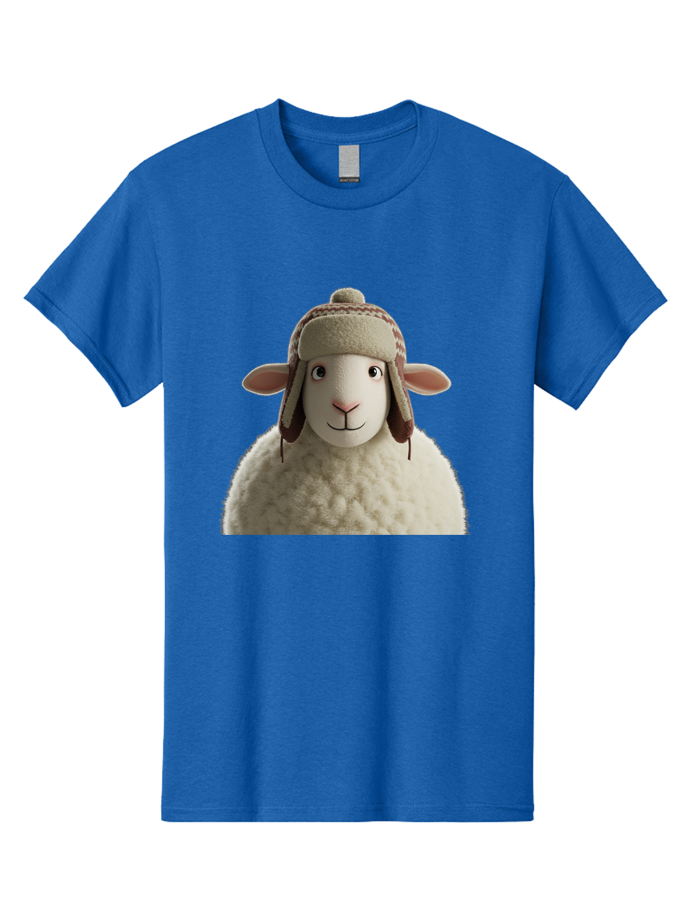Shaun-The-Sheep Men'S Graphic Tee, 100% Cotton, Comfortable Casual Summer Wear, Machine Washable, Cartoon Sheep, Fluffy Sheep, Sheep With Hat, Funny Animal, Cute Character, Lovable Cartoon, Sheep Mascot, Funny Sheep, Woolly Sheep, Bad542