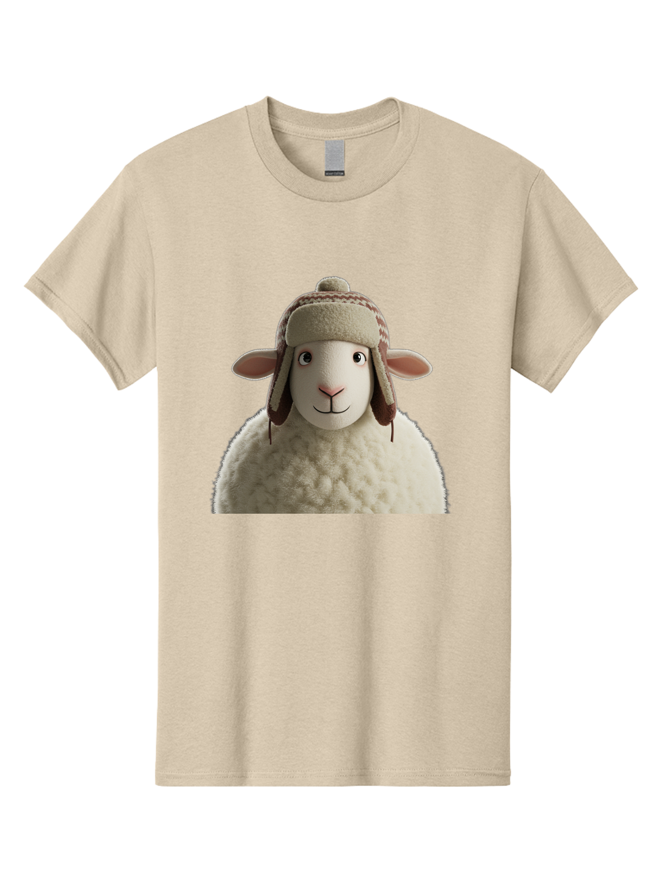 Shaun-The-Sheep Men'S Graphic Tee, 100% Cotton, Comfortable Casual Summer Wear, Machine Washable, Cartoon Sheep, Fluffy Sheep, Sheep With Hat, Funny Animal, Cute Character, Lovable Cartoon, Sheep Mascot, Funny Sheep, Woolly Sheep, Bad542