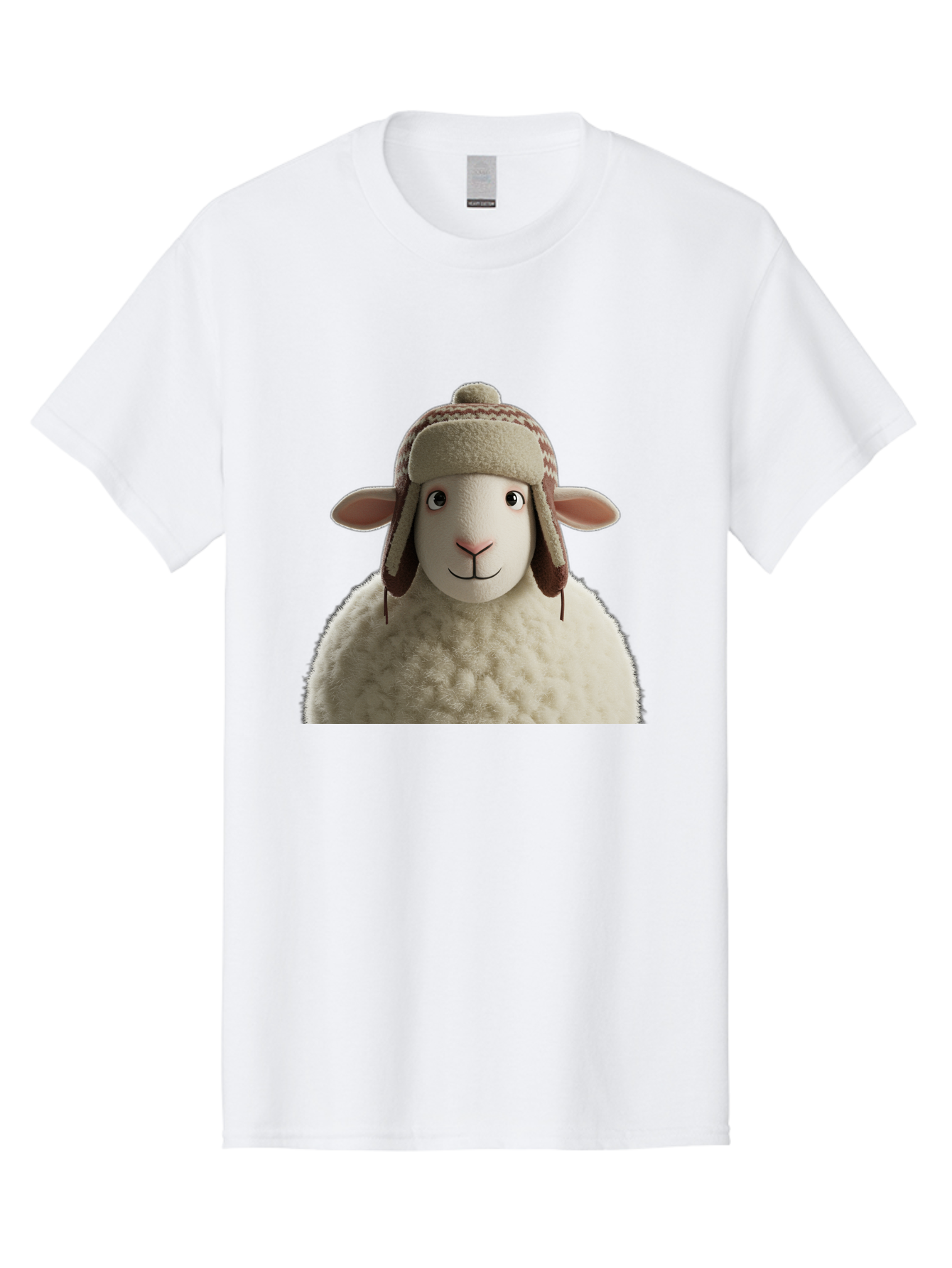 Shaun-The-Sheep Men'S Graphic Tee, 100% Cotton, Comfortable Casual Summer Wear, Machine Washable, Cartoon Sheep, Fluffy Sheep, Sheep With Hat, Funny Animal, Cute Character, Lovable Cartoon, Sheep Mascot, Funny Sheep, Woolly Sheep, Bad542