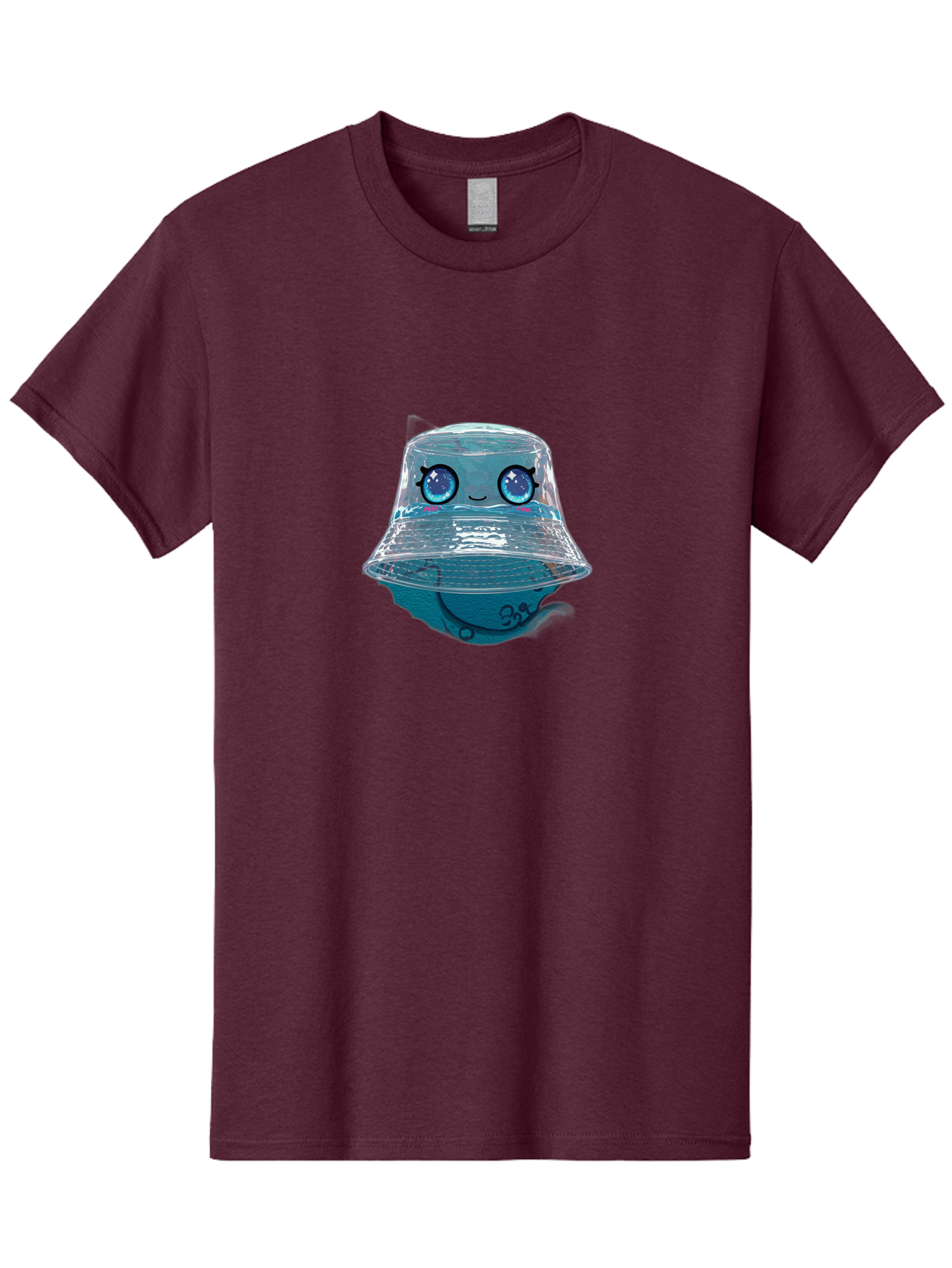 Shopkins-Jelly-Bucket Men'S Graphic Tee, 100% Cotton, Comfortable Casual Summer Wear, Machine Washable, Cartoon Ice Cream, Blue Ice Cream, Shopkins Character, Sweet Treats, Whimsical Design, Kawaii Style, Face With Eyes, Cute Desserts, Bad562