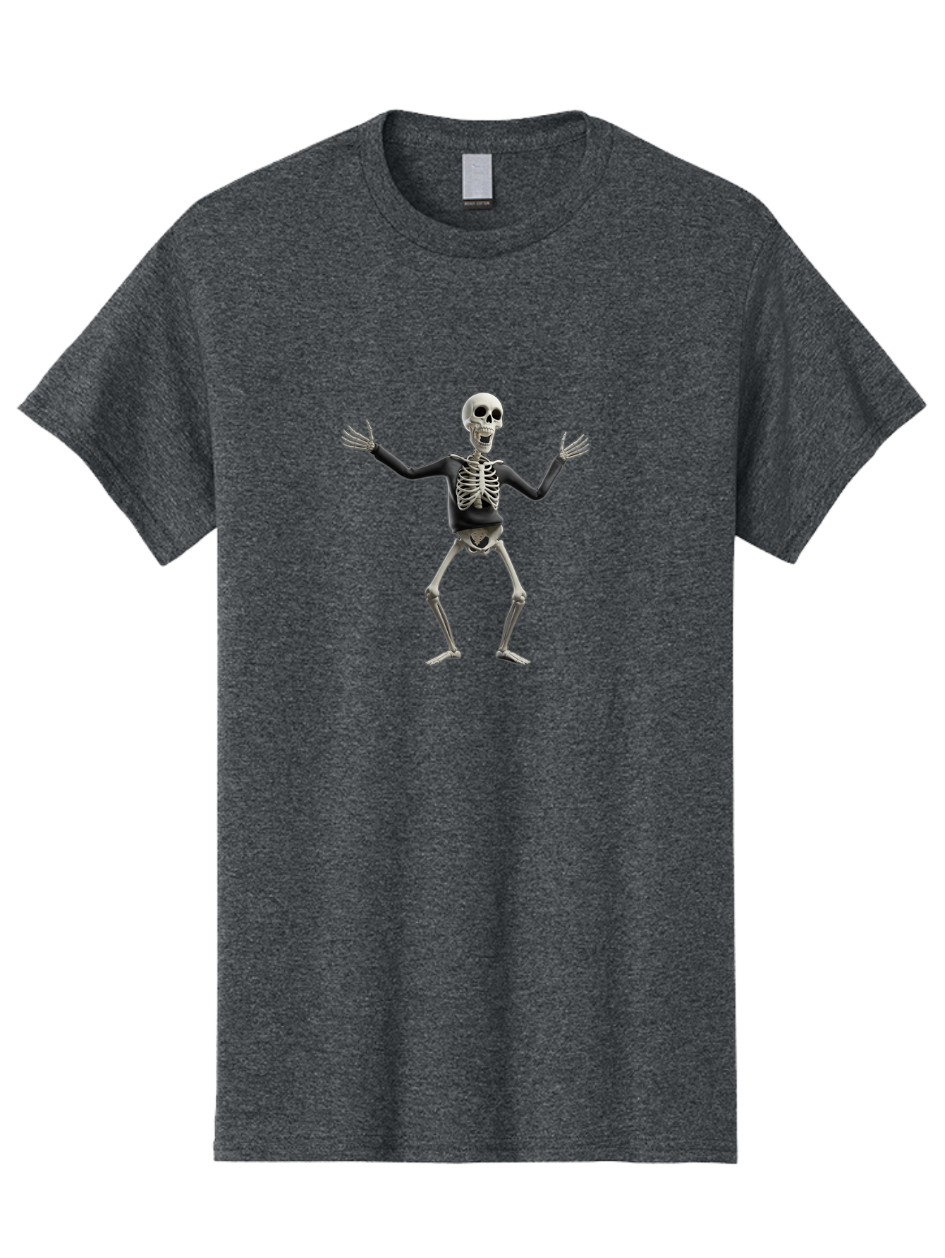 Skeleton-Dancing Men'S Graphic Tee, 100% Cotton, Comfortable Casual Summer Wear, Machine Washable, Skeleton Dancing, Skeletal Figure, Dance Move, Spooky Atmosphere, Halloween Theme, Funny Bones, Bone Structure, Festive Character Bad570