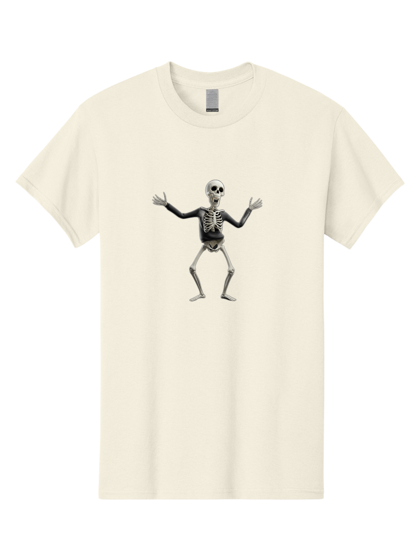 Skeleton-Dancing Men'S Graphic Tee, 100% Cotton, Comfortable Casual Summer Wear, Machine Washable, Skeleton Dancing, Skeletal Figure, Dance Move, Spooky Atmosphere, Halloween Theme, Funny Bones, Bone Structure, Festive Character Bad570