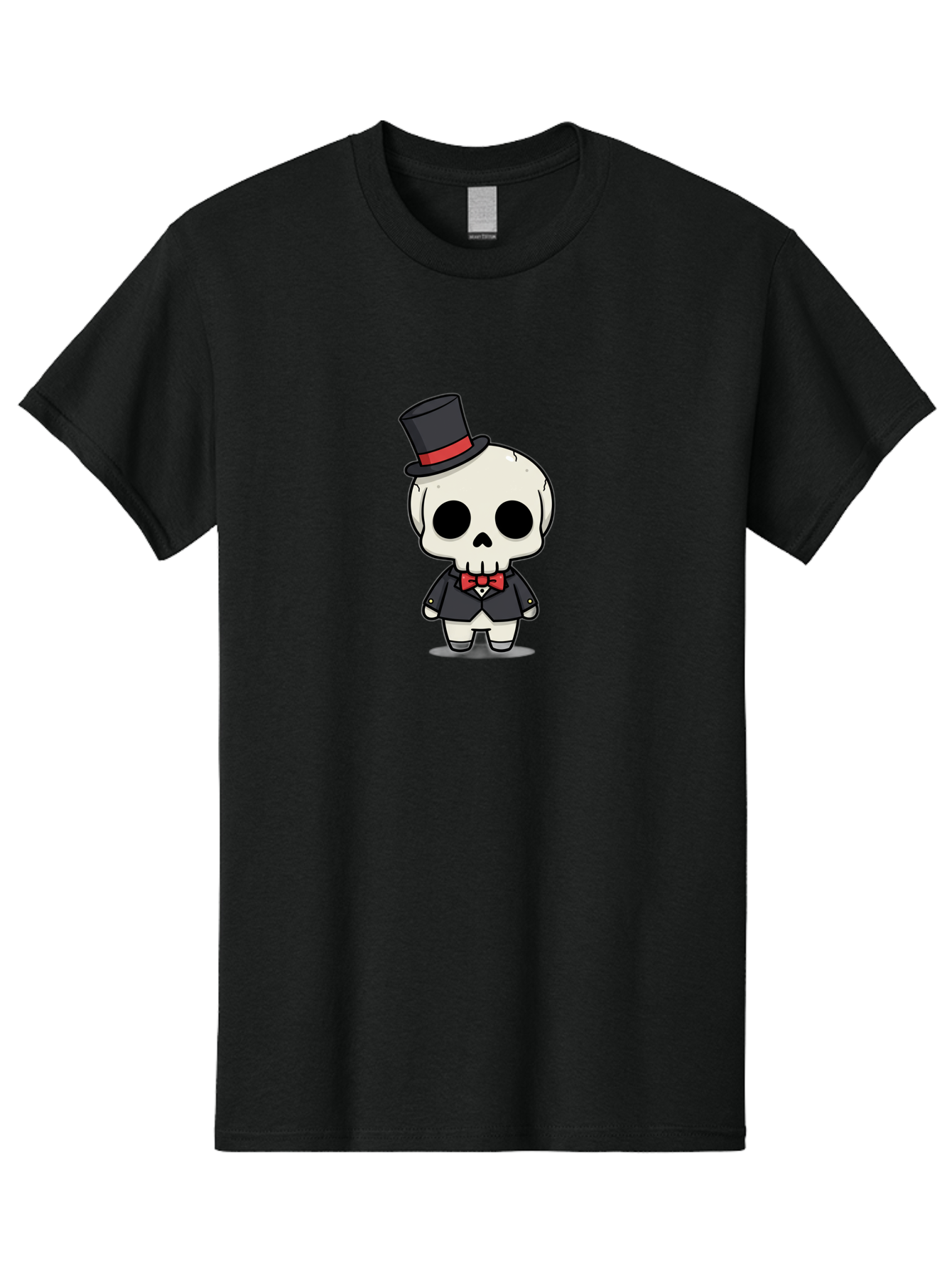 Skeleton-Gentleman Men'S Graphic Tee, 100% Cotton, Comfortable Casual Summer Wear, Machine Washable, Cartoon Skeleton, Gentleman Attire, Top Hat, Bow Tie, Spooky Chic, Halloween Style, Formal Wear, Skull Character, Kawaii Aesthetic, Bad572